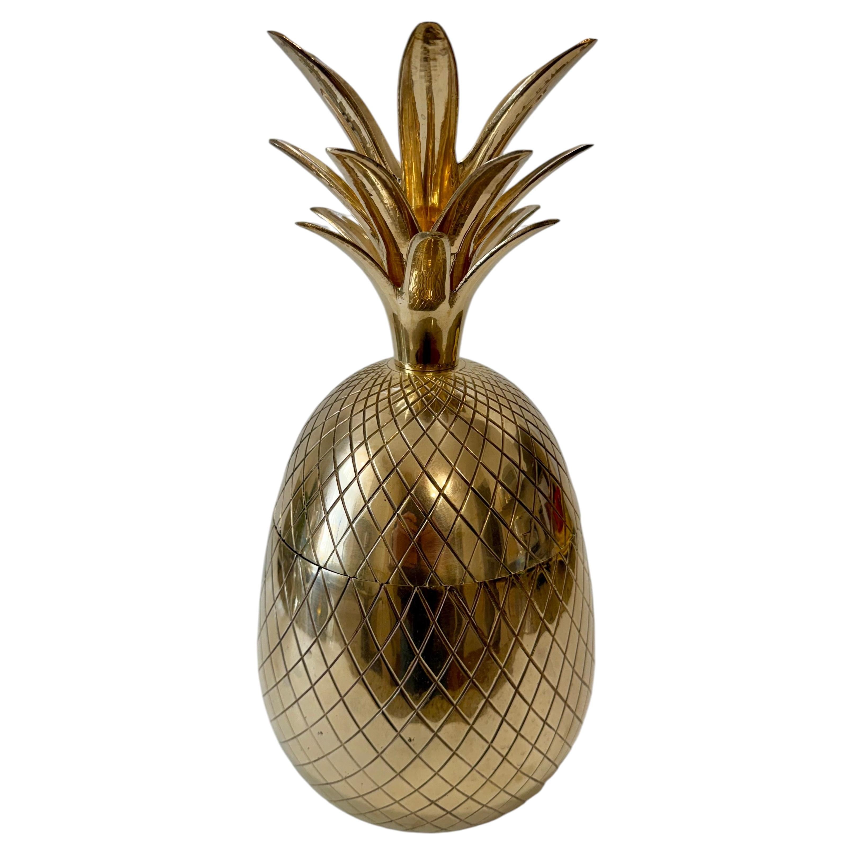 Extra Large Brass Pineapple Ice Bucket, Hollywood Regency Style, 1960s