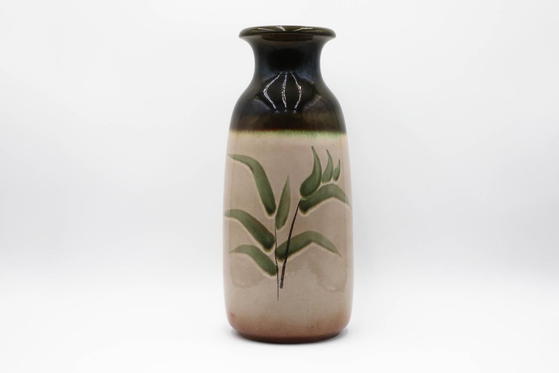 Mid-Century moderno Vaso extra grande in ceramica marrone tedesco Scheurich Engobe in vendita