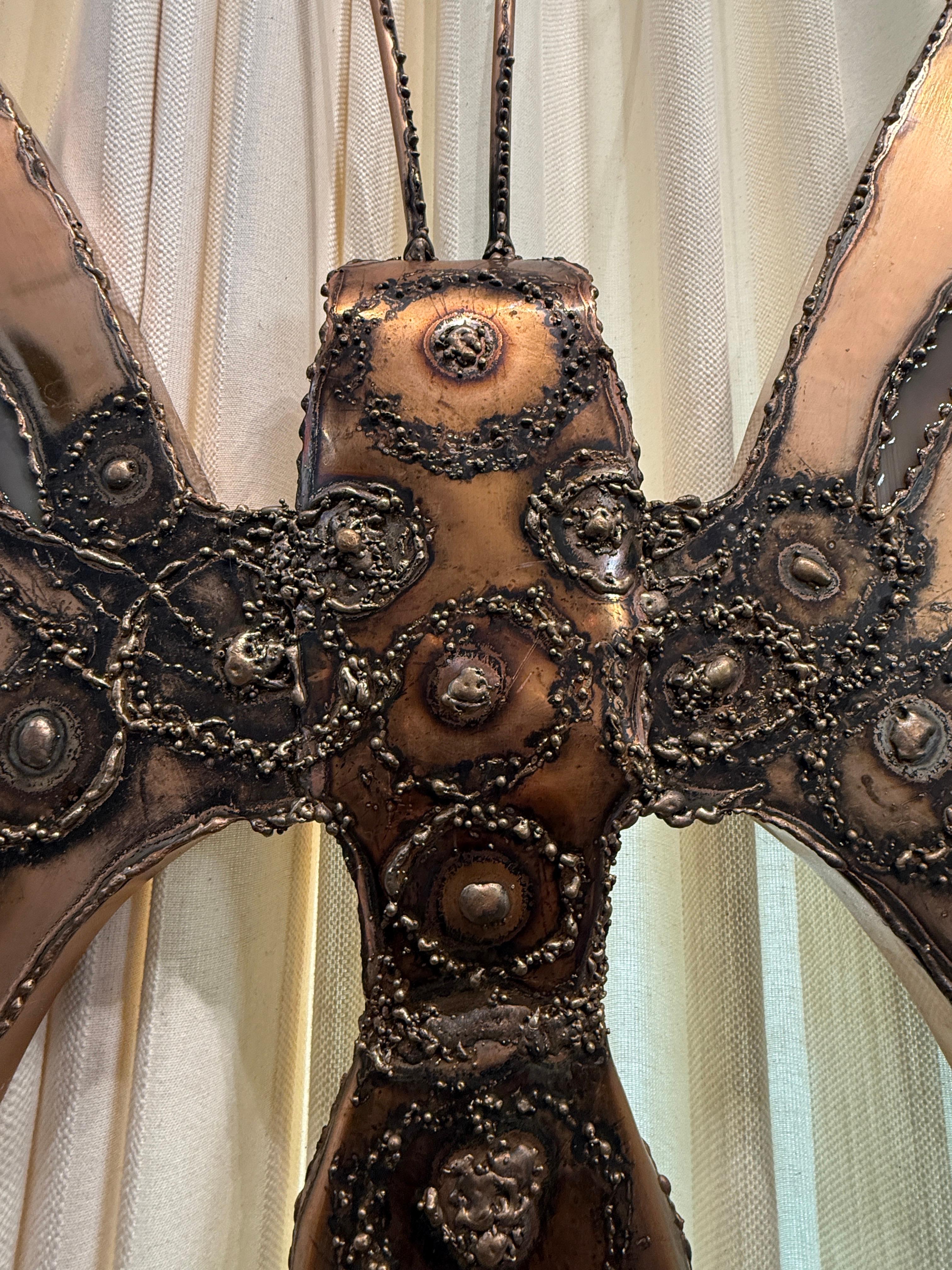 Extra-Large Brutal Style Agate Stone Butterfly Wall Sculpture & Light For Sale 3