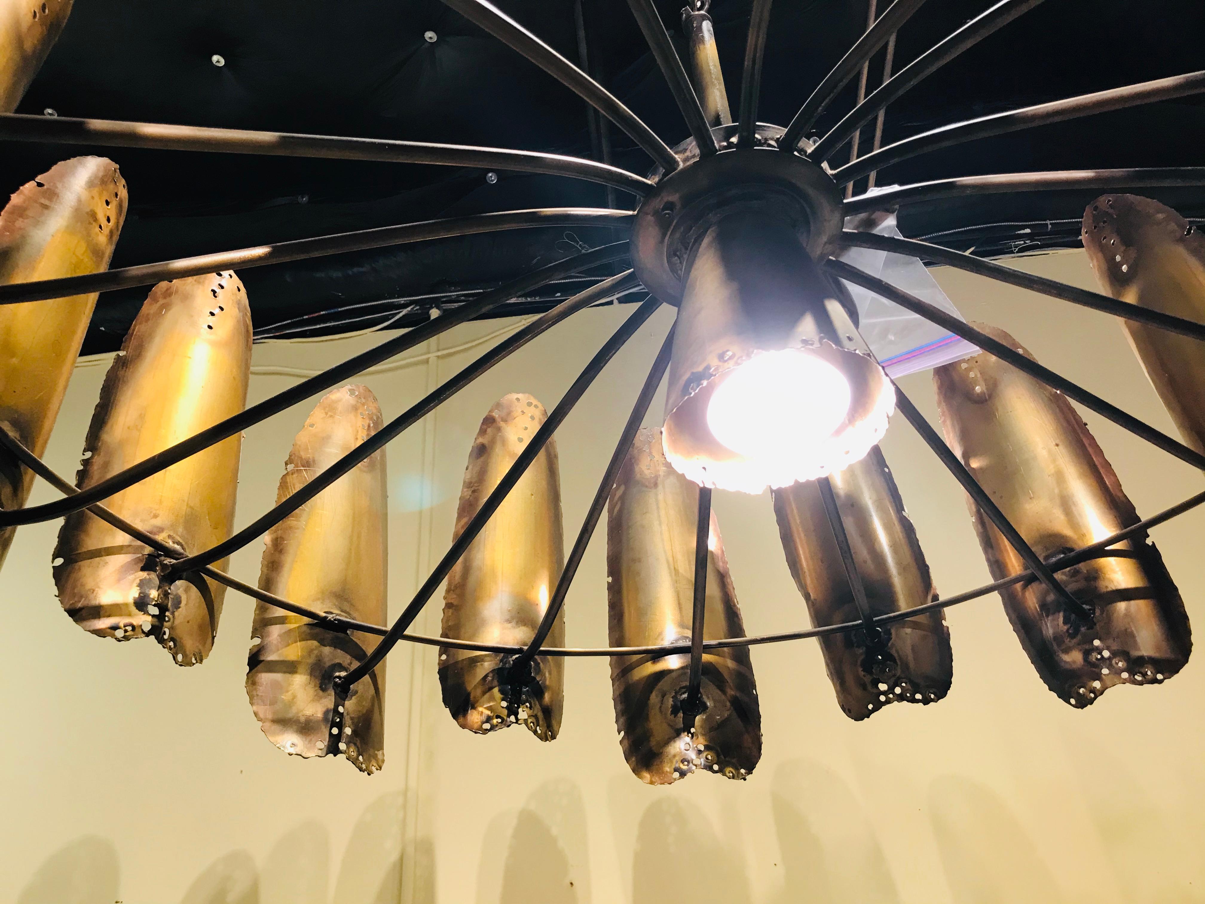 American Monumental Brutalist Chandelier by Tom Greene for Feldman For Sale