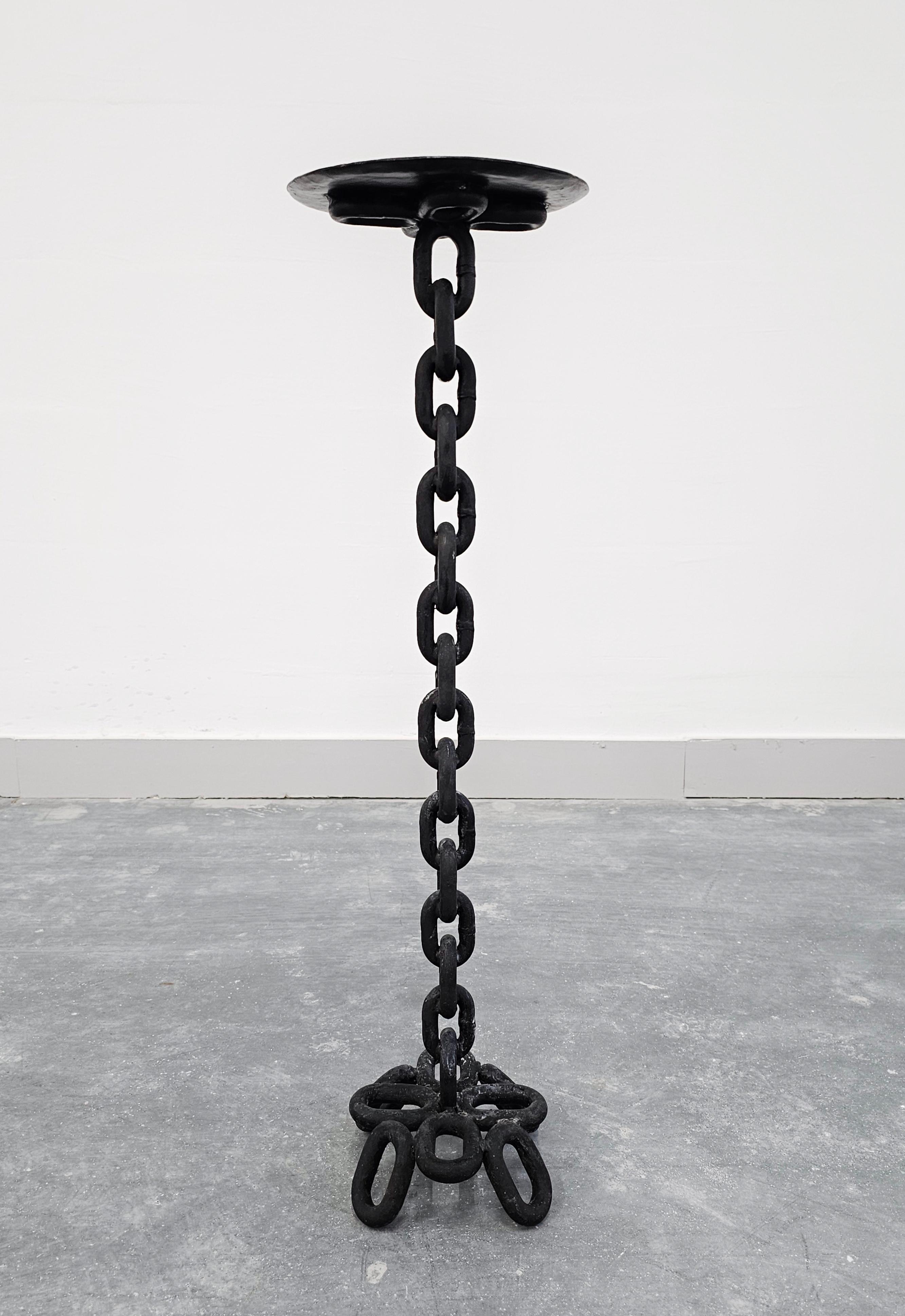 Extra Large Brutalist Iron Chain Candlestick Holder, France 1960s In Good Condition For Sale In Beograd, RS