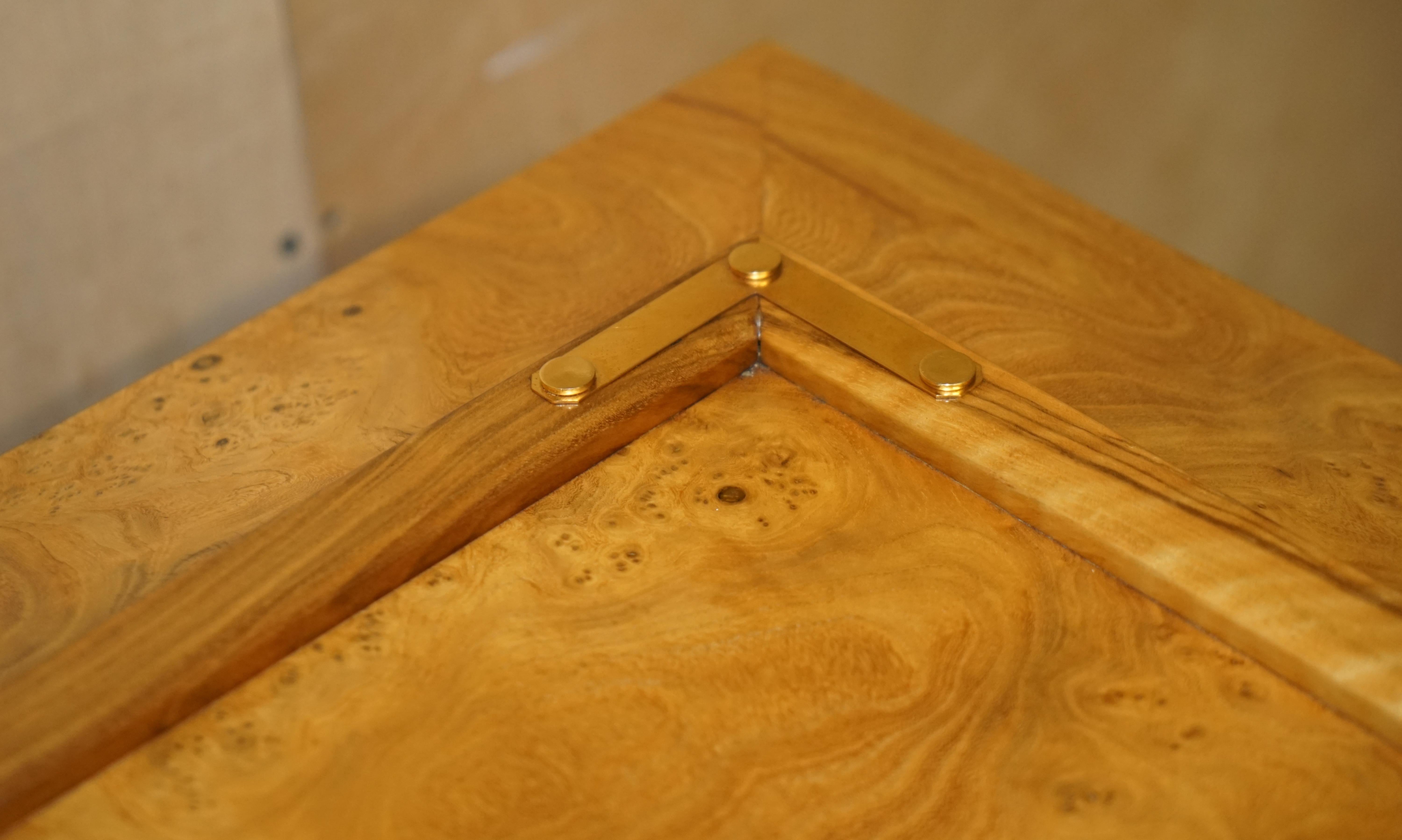 Extra Large Burr Walnut Solid Chest Trunk with Hidden Bottom Storage Must See For Sale 1