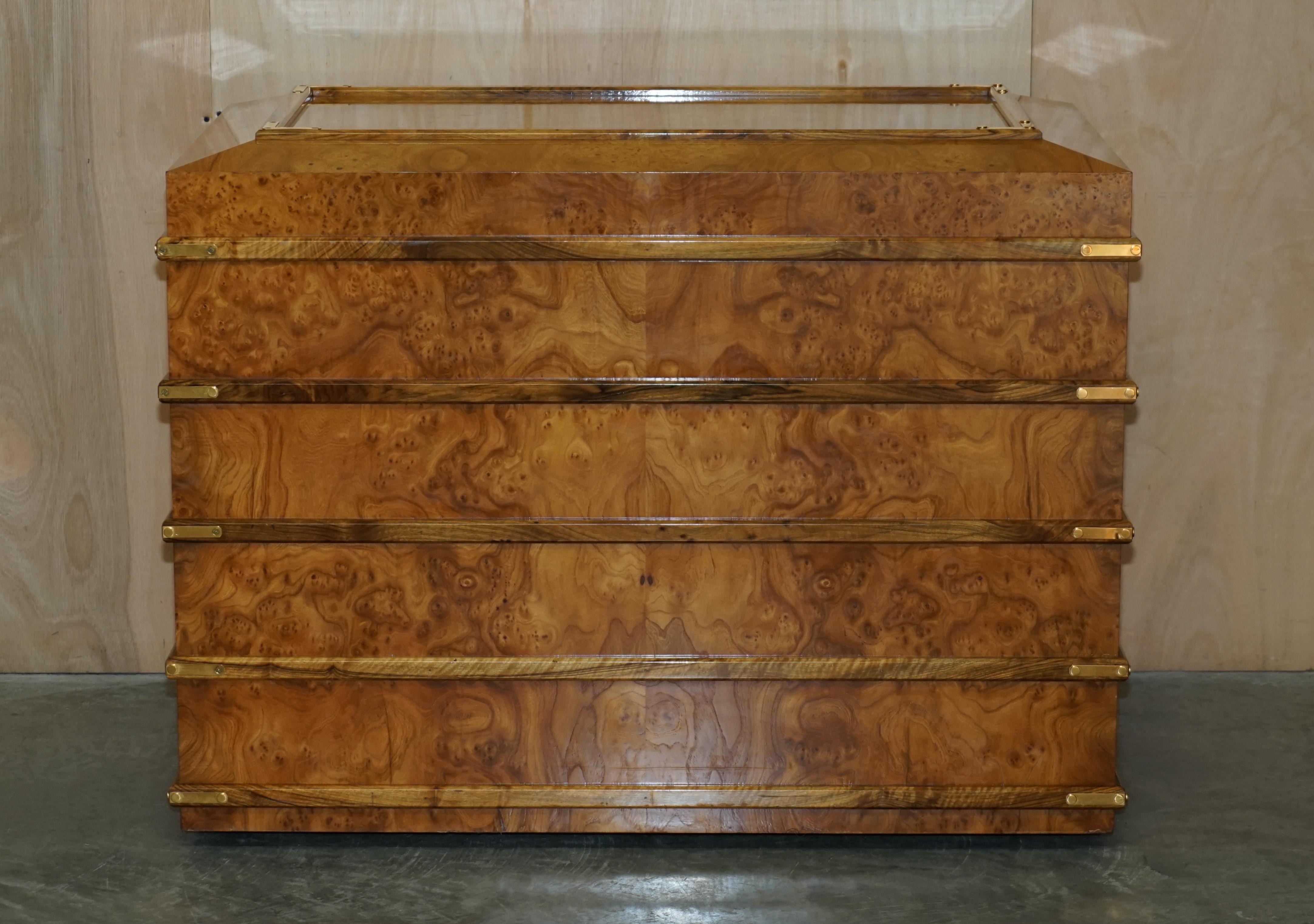 We are delighted to offer for sale this absolutely massive, Burr Walnut, trunk or chest with a false bottom for hidden storage 

Please note the delivery fee listed is just a guide, it covers within the M25 only for the UK and local Europe only