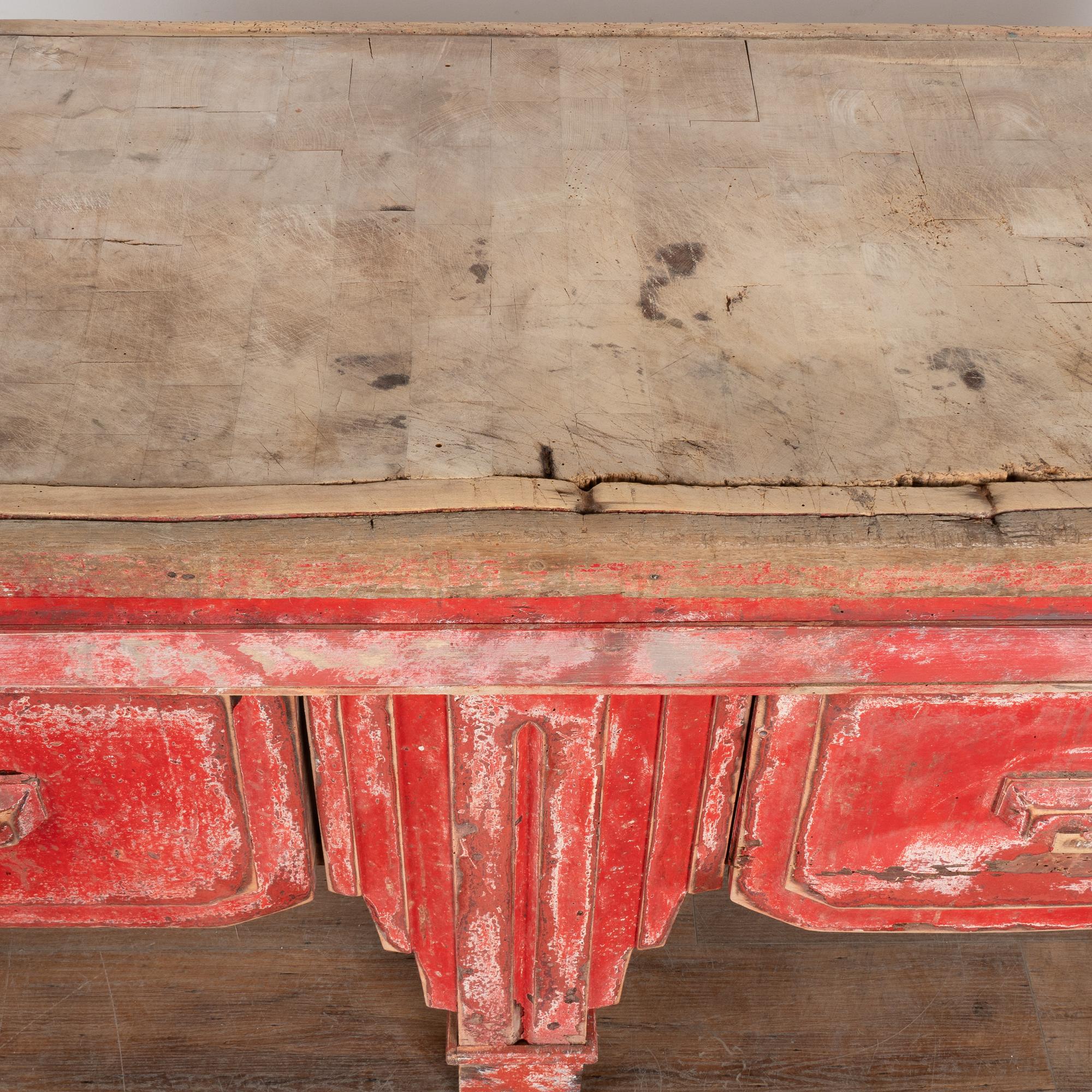 Extra Large Butcher Block Table Kitchen Island, France circa 1890 3