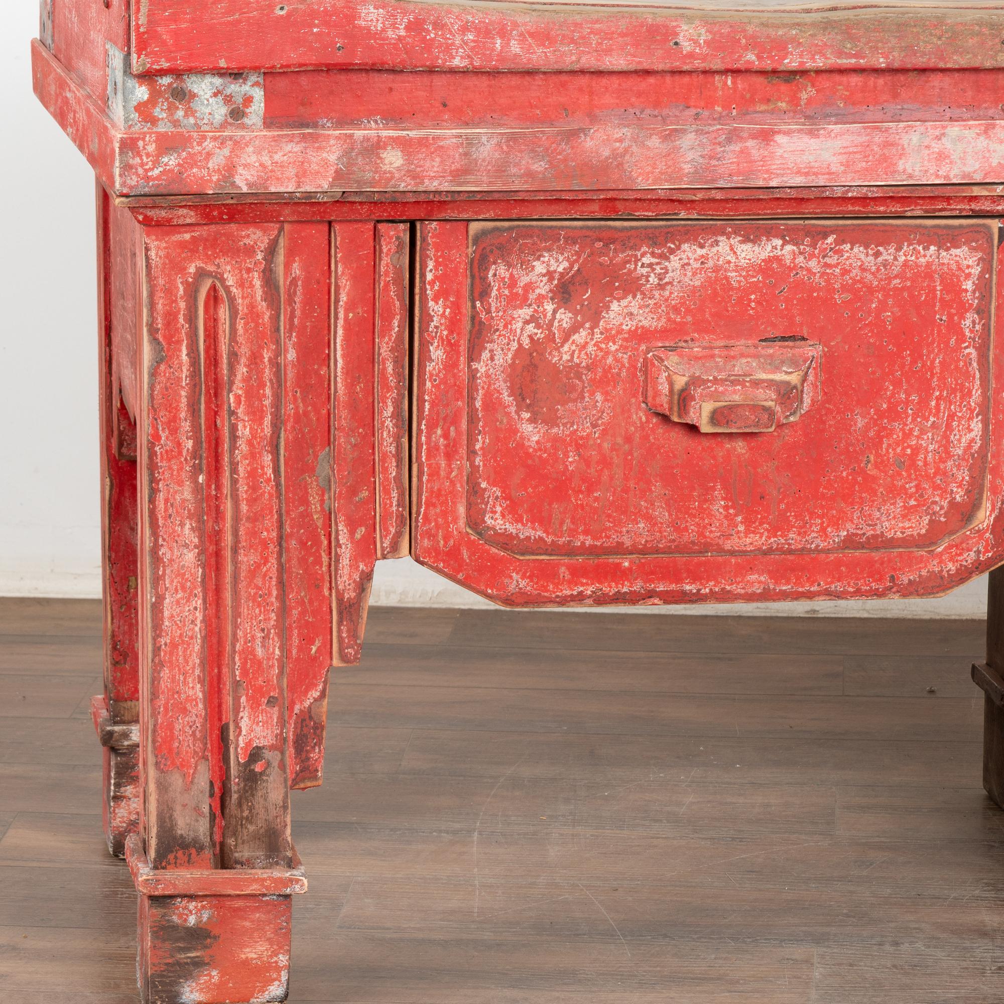 Country Extra Large Butcher Block Table Kitchen Island, France circa 1890