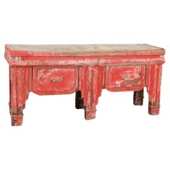 Extra Large Butcher Block Table Kitchen Island, France circa 1890