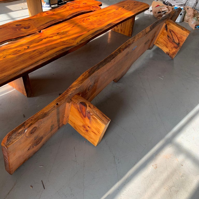 Extra Large Californian Live Edge Bench in Solid Wood at 1stDibs
