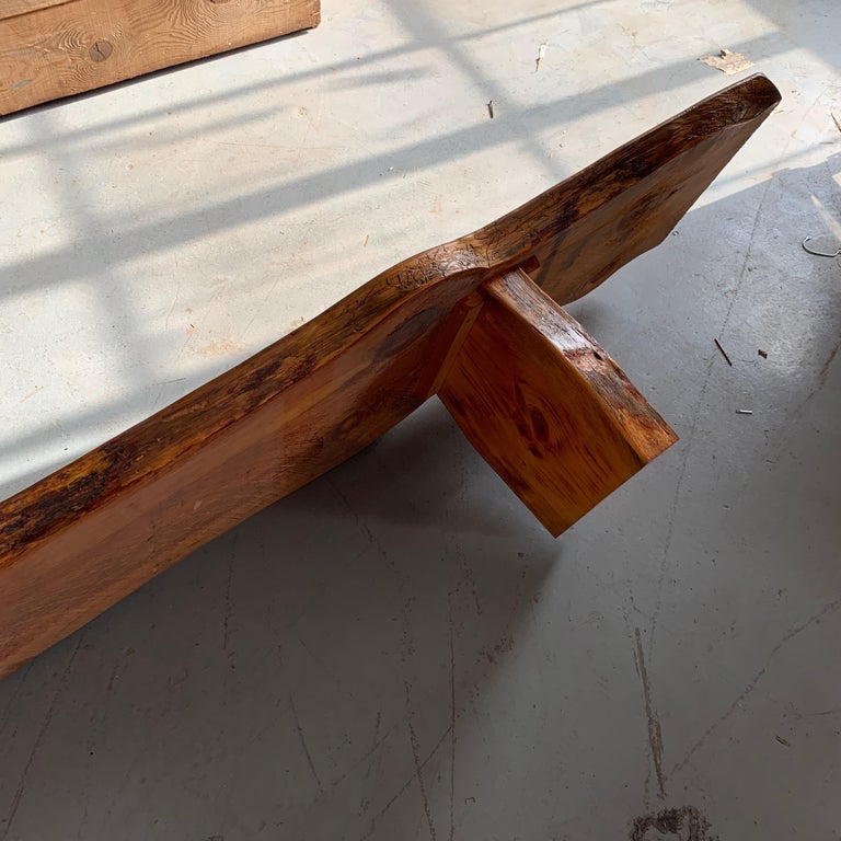 Extra Large Californian Live Edge Bench in Solid Wood at 1stDibs