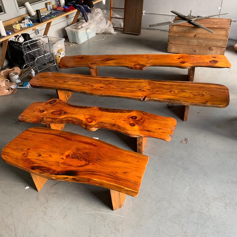 Extra Large Californian Live Edge Bench in Solid Wood at 1stDibs