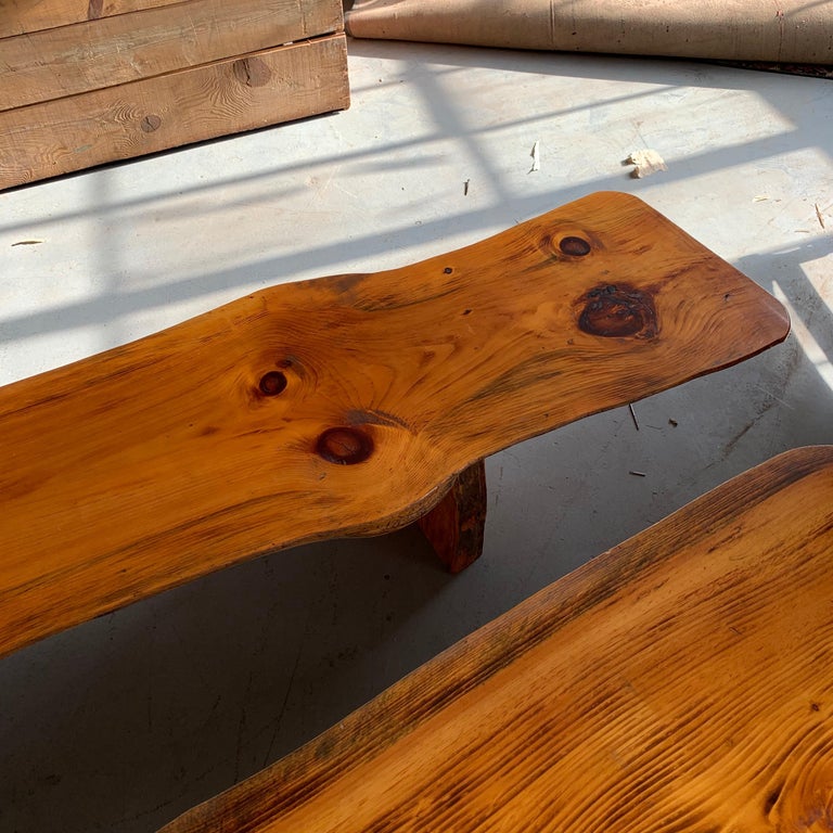 Extra Large Californian Live Edge Bench in Solid Wood at 1stDibs