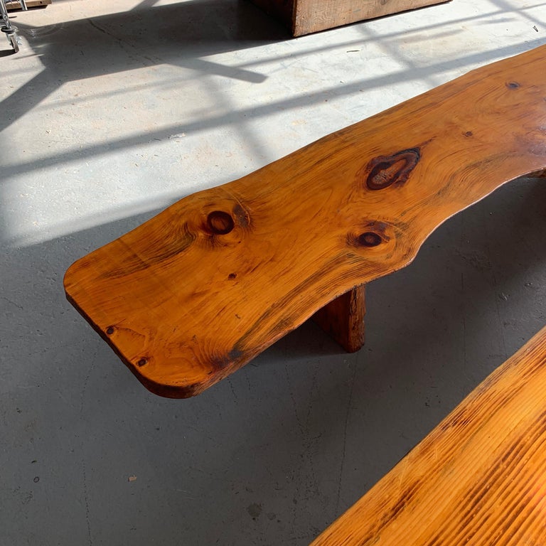 Extra Large Californian Live Edge Bench in Solid Wood at 1stDibs