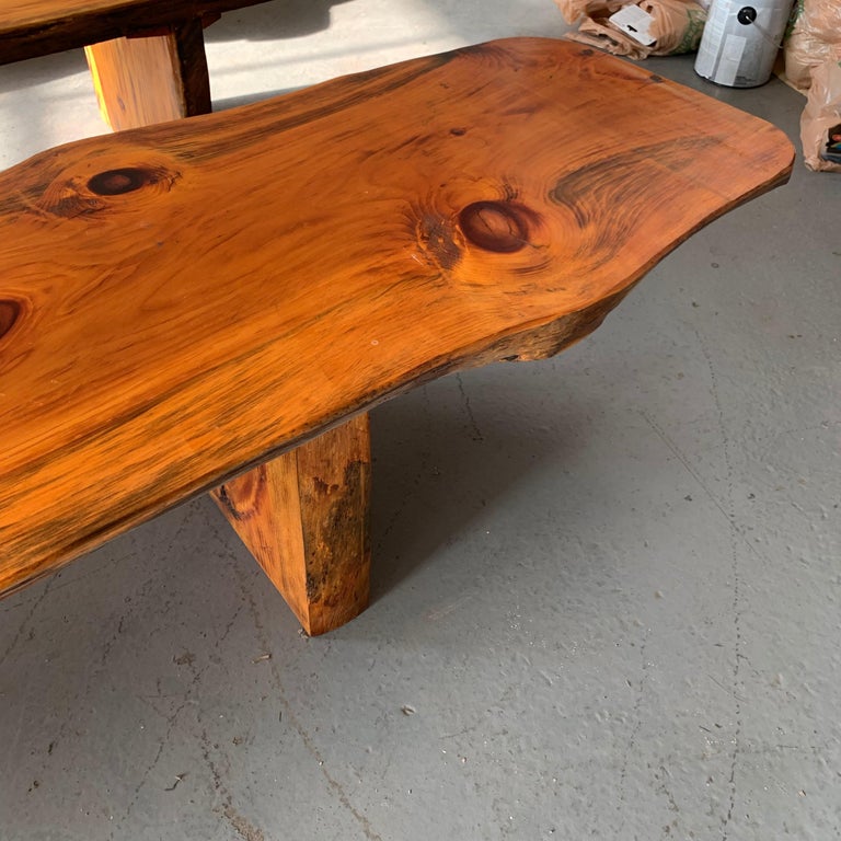 Extra Large Californian Live Edge Bench in Solid Wood at 1stDibs