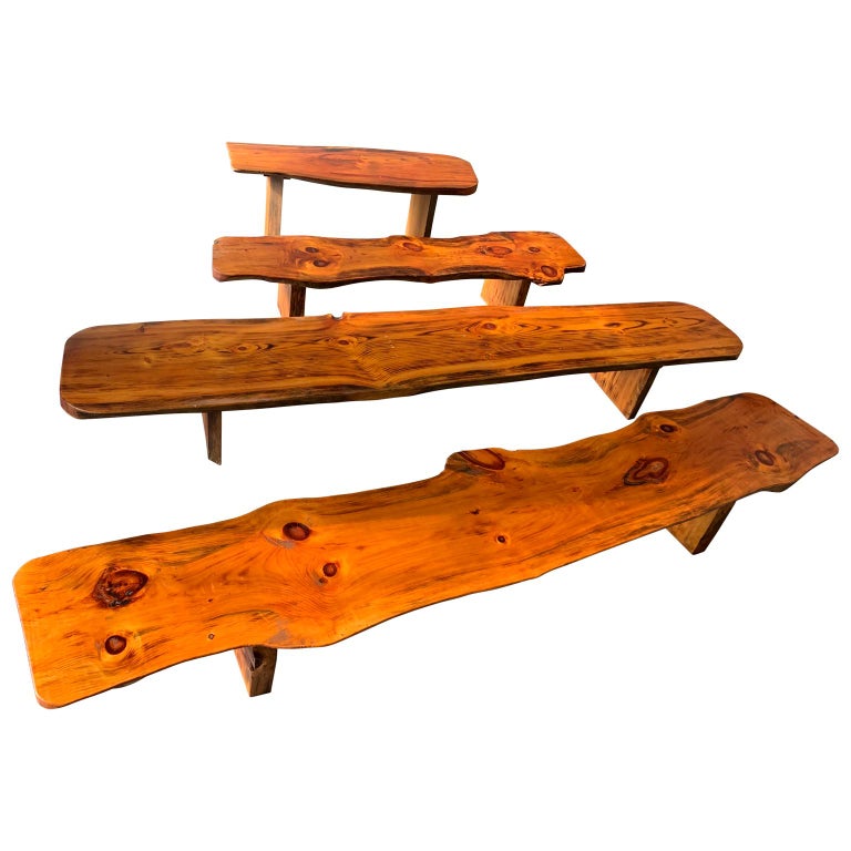 Extra Large Californian Live Edge Bench in Solid Wood at 1stDibs
