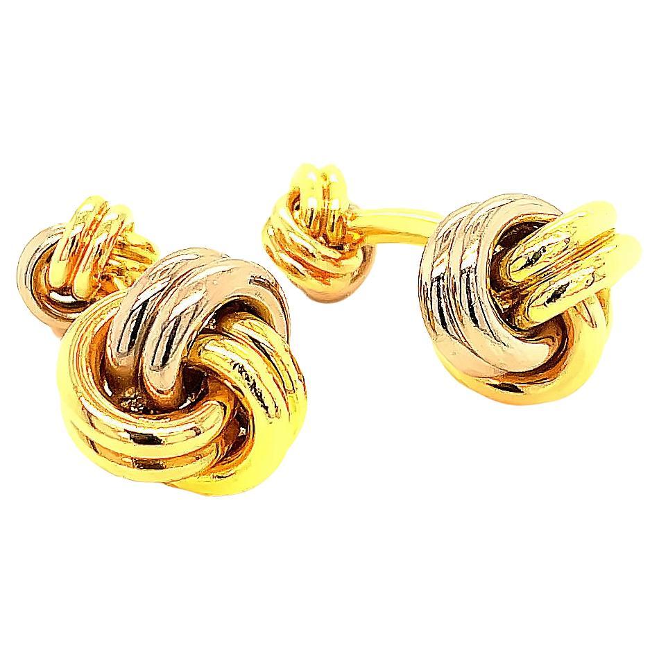 Extra Large Cartier Tri-Color Gold Trinity Cufflinks