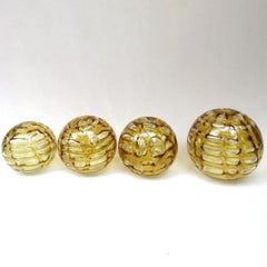 Très grande cascade avec 9 bols en verre de Murano ambré de style Venini, 1960