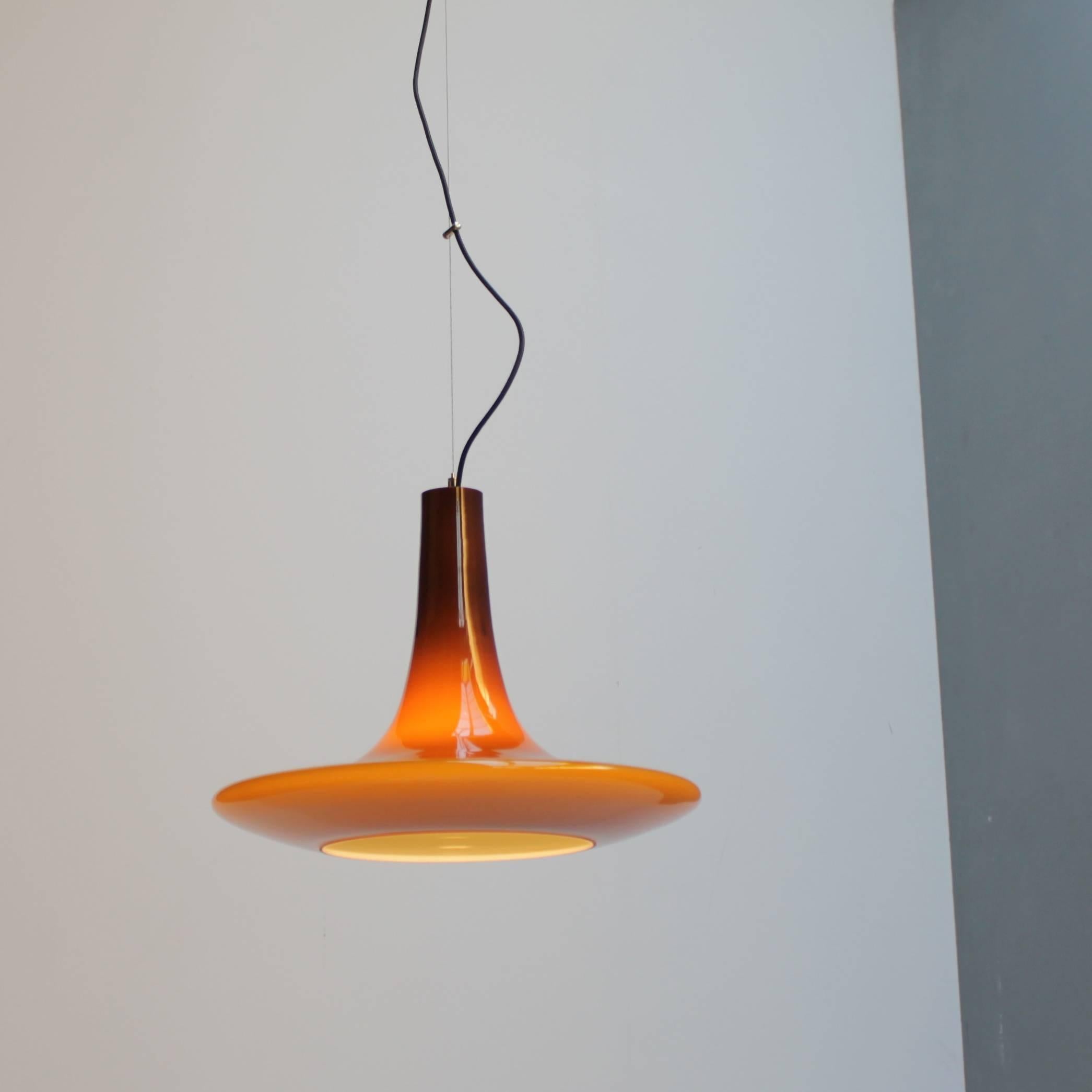 Extra Large Cased Glass Pendant by Peill & Putzler 3