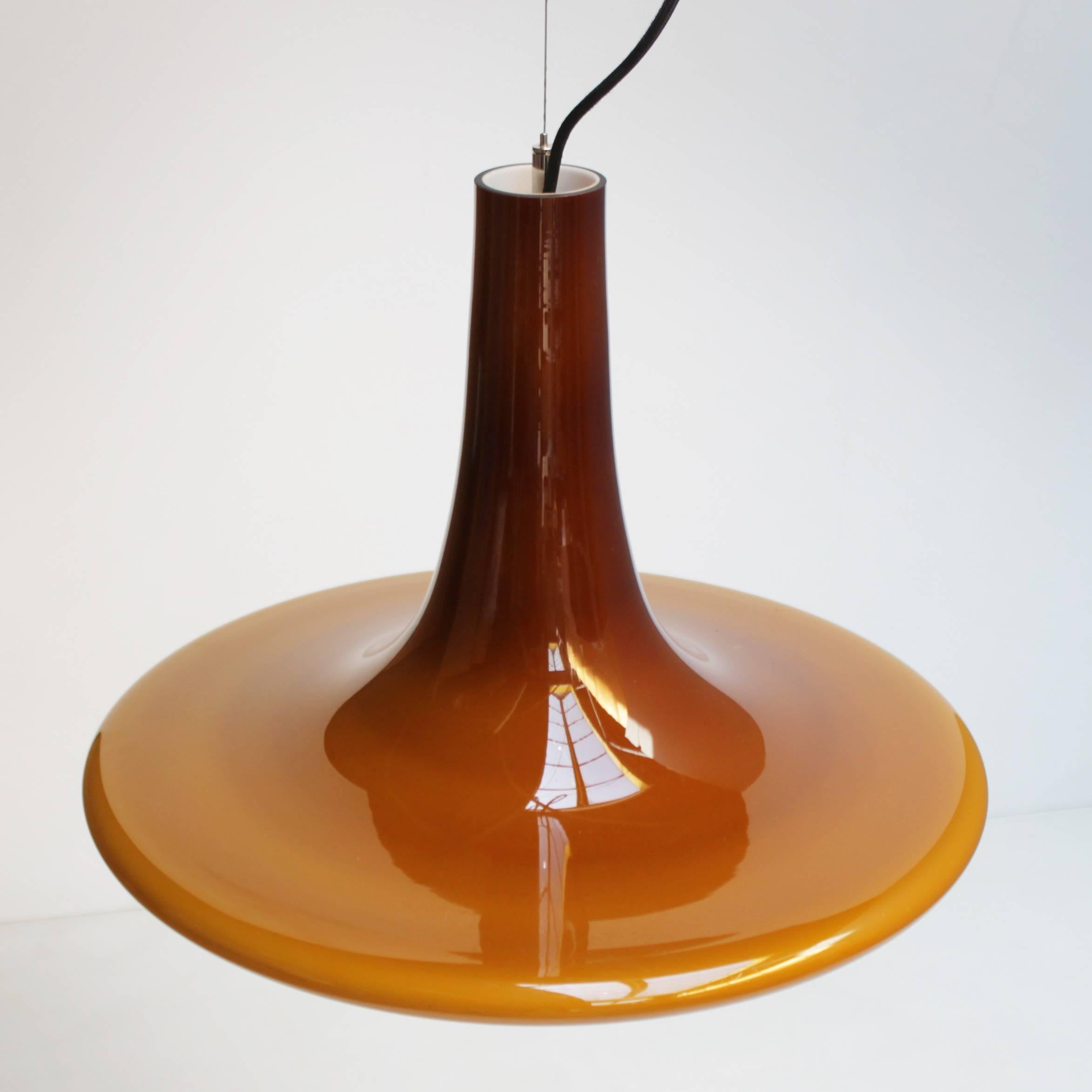 Mid-Century Modern Extra Large Cased Glass Pendant by Peill & Putzler