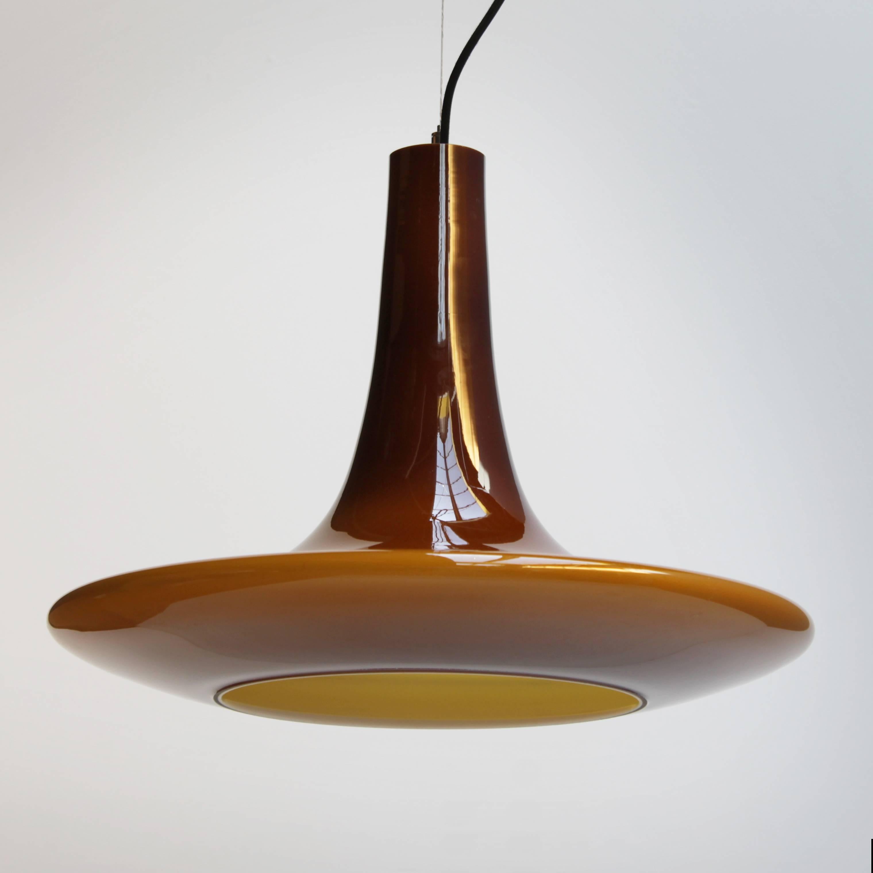 Blown Glass Extra Large Cased Glass Pendant by Peill & Putzler