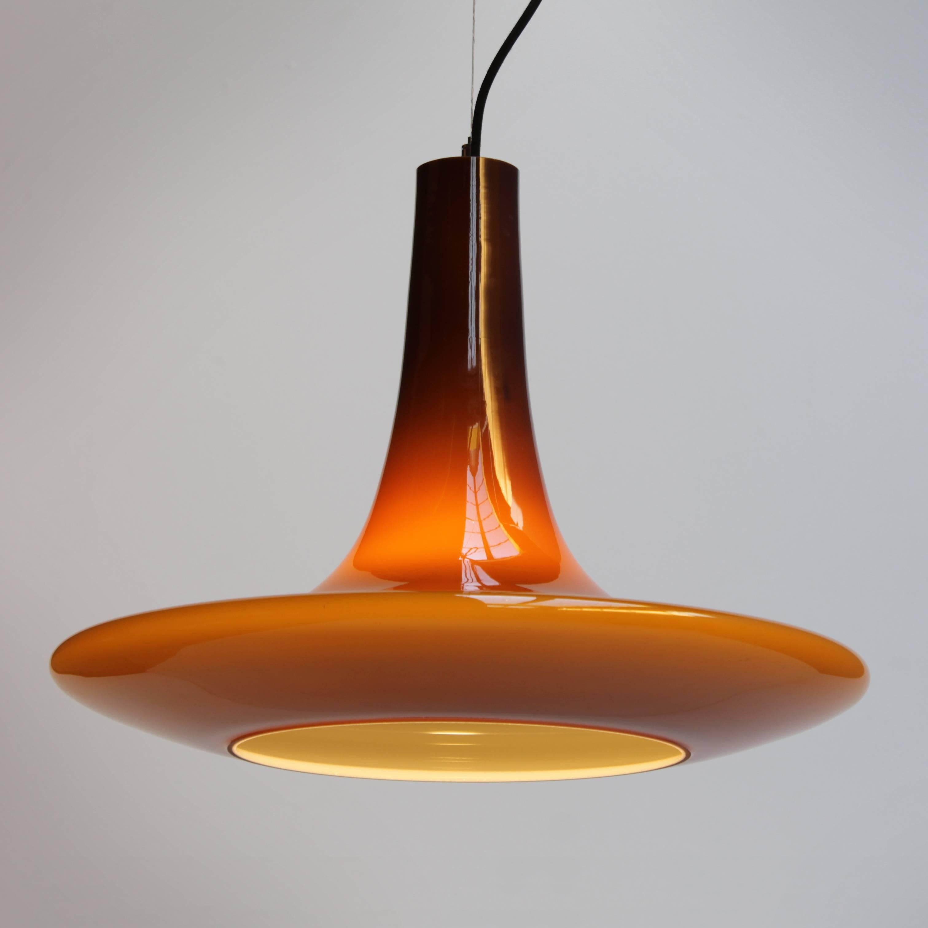 Extra Large Cased Glass Pendant by Peill & Putzler 1