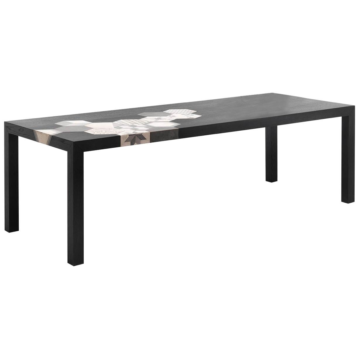 Extra-large table de salle à manger Cementino en finition noire par Mogg en vente