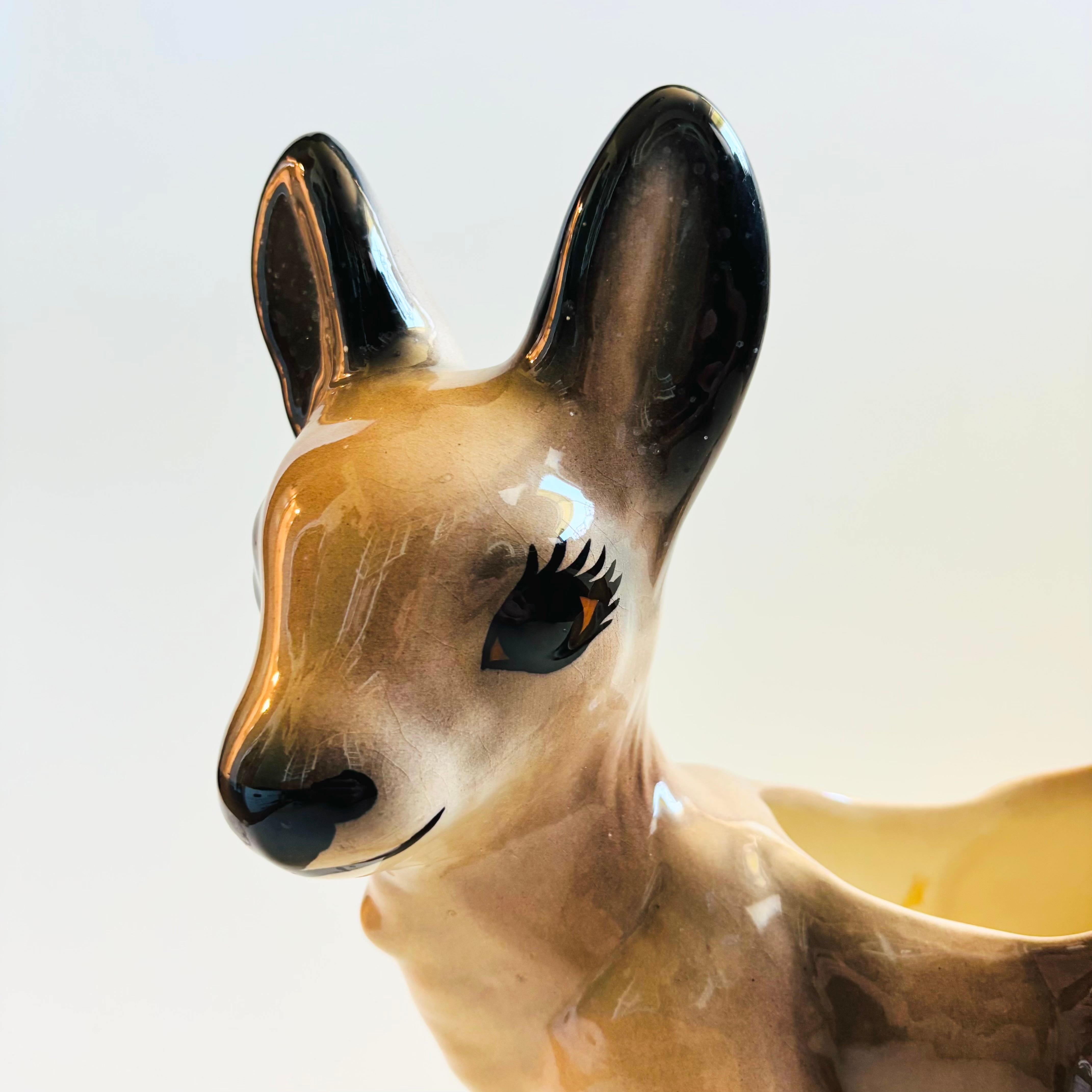 Mid-Century Modern Extra Large Ceramic Deer Planter For Sale