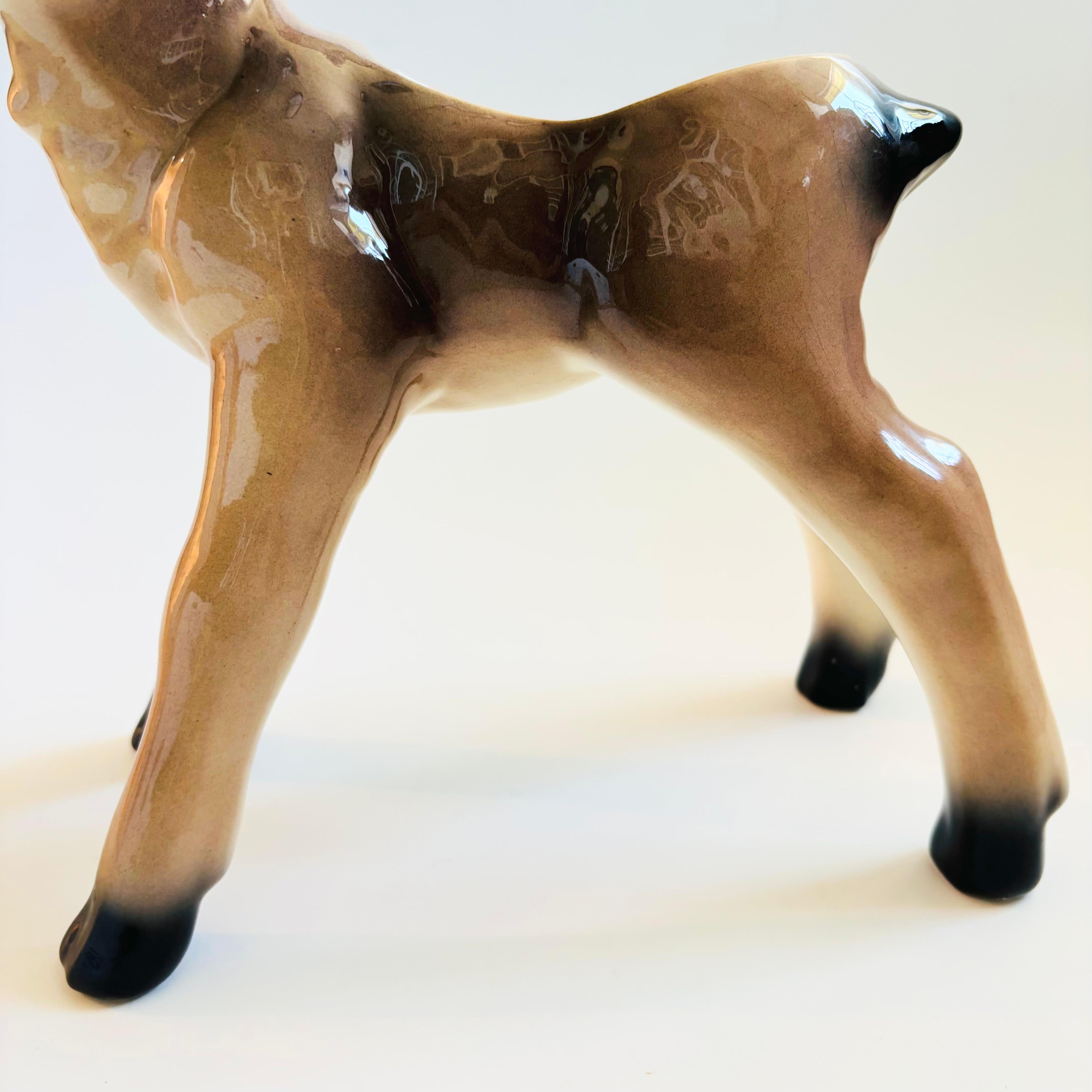Extra Large Ceramic Deer Planter In Good Condition For Sale In Fairfield, CA