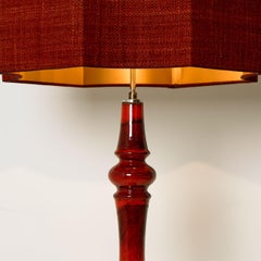 Extra Large Ceramic Floor Lamp with New Silk Custom Made Lampshade René Houben