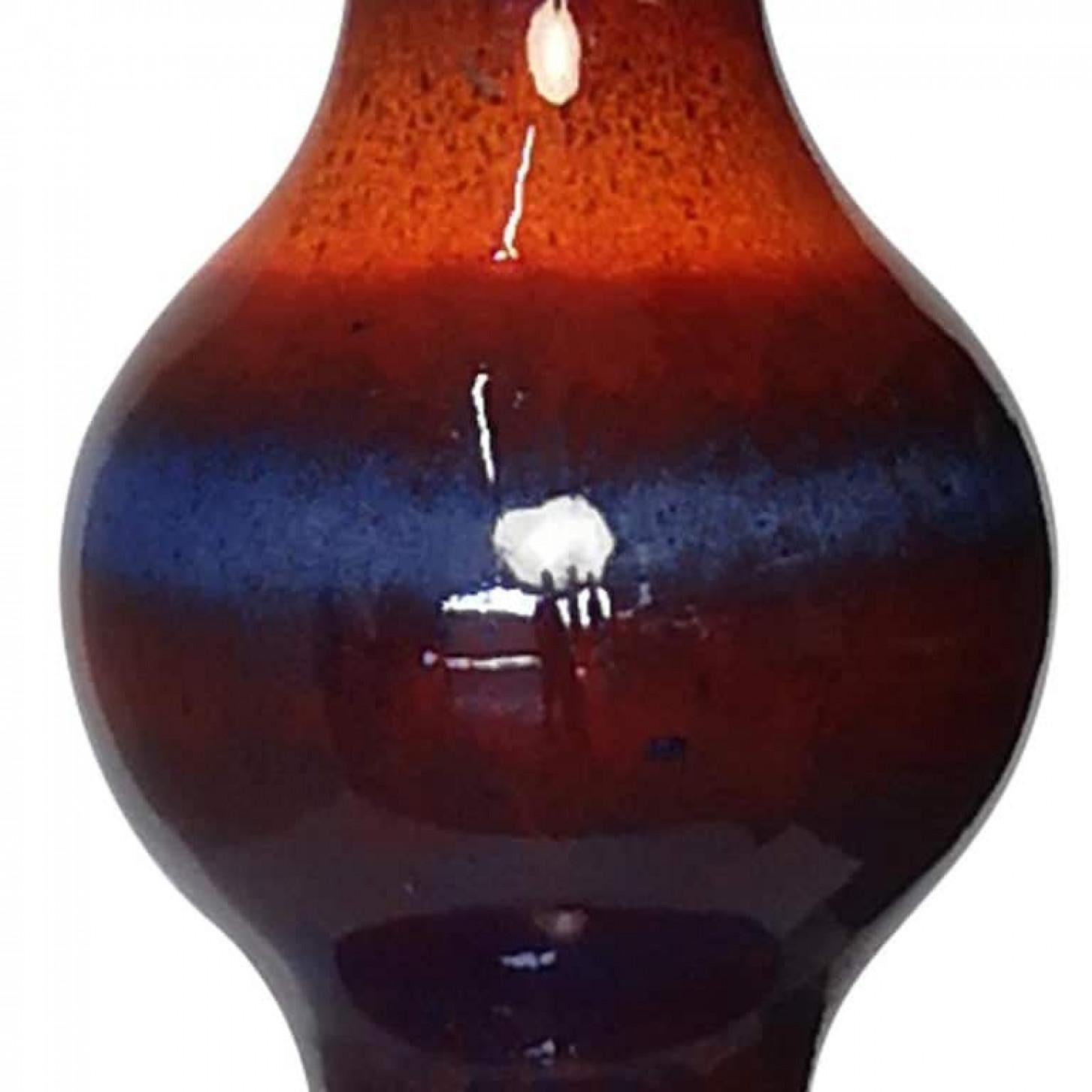 Extra Large Ceramic Floor Lamp with New Silk Custom Made Lampshade René Houben (Moderne der Mitte des Jahrhunderts) im Angebot