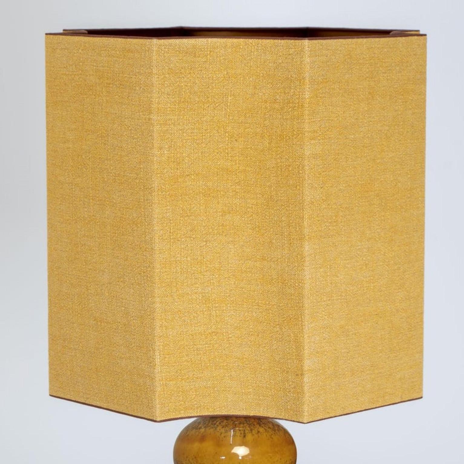 Extra Large Ceramic Lamps with New Silk Custom Made Lampshades René Houben, Pair For Sale 6