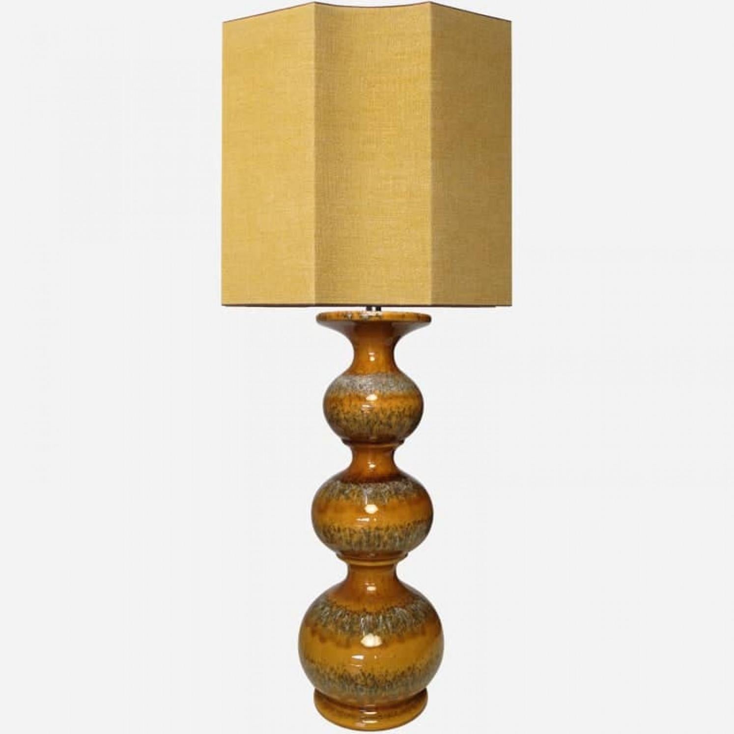 Extra Large Lampes en Céramique avec Abat-jour en Soie Neuve sur Mesure René Houben, Paire en vente 8