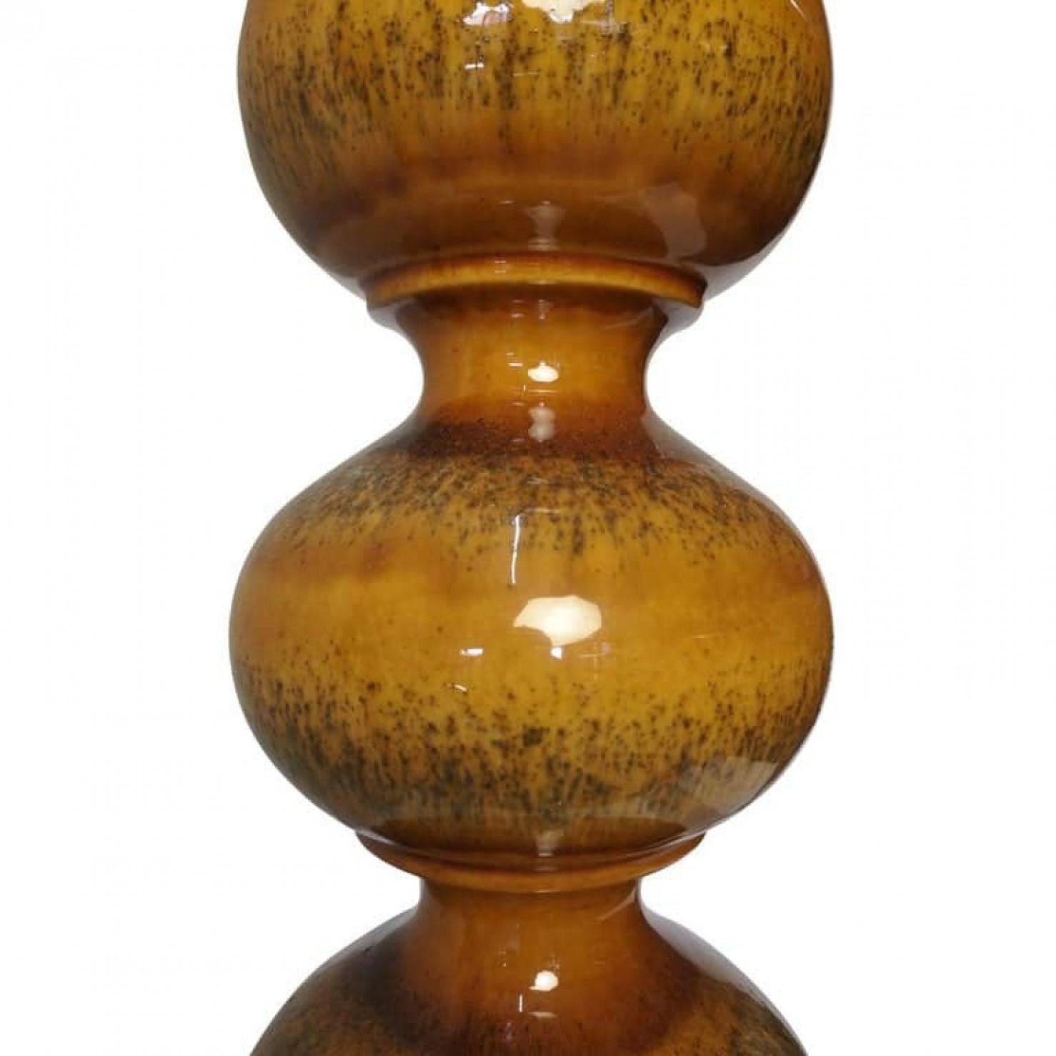Extra Large Lampes en Céramique avec Abat-jour en Soie Neuve sur Mesure René Houben, Paire en vente 11