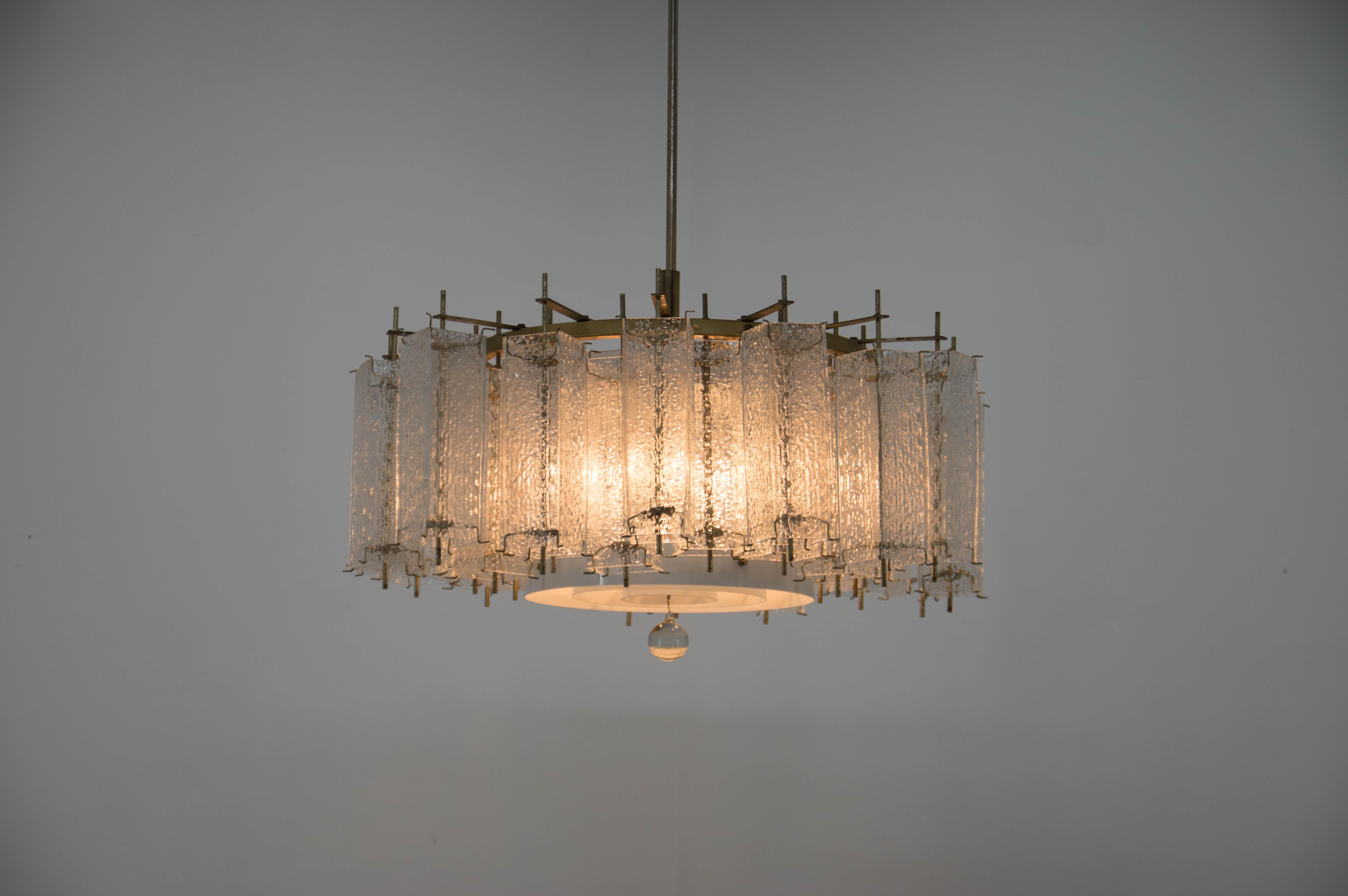 Extra Large Chandelier by Kamenicky Senov, 1960s Two Items Available In Good Condition For Sale In Praha, CZ