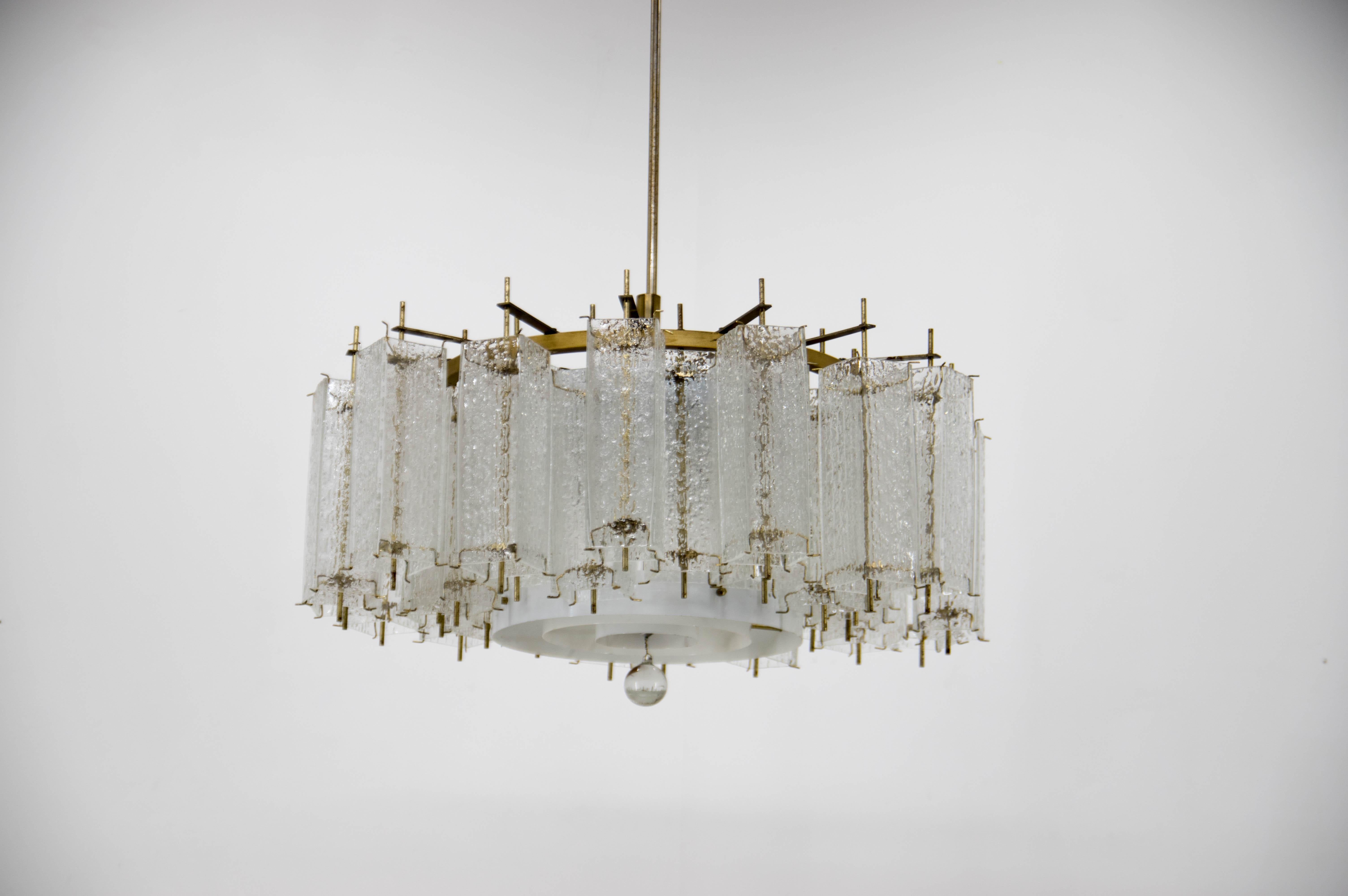 Brass Extra Large Chandelier by Kamenicky Senov, 1960s Two Items Available For Sale