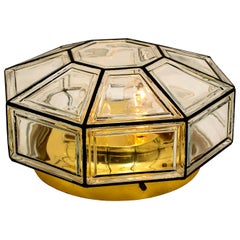 Extra Large Clear Glass Flush Mount or Wall Light by Limburg, 1960s