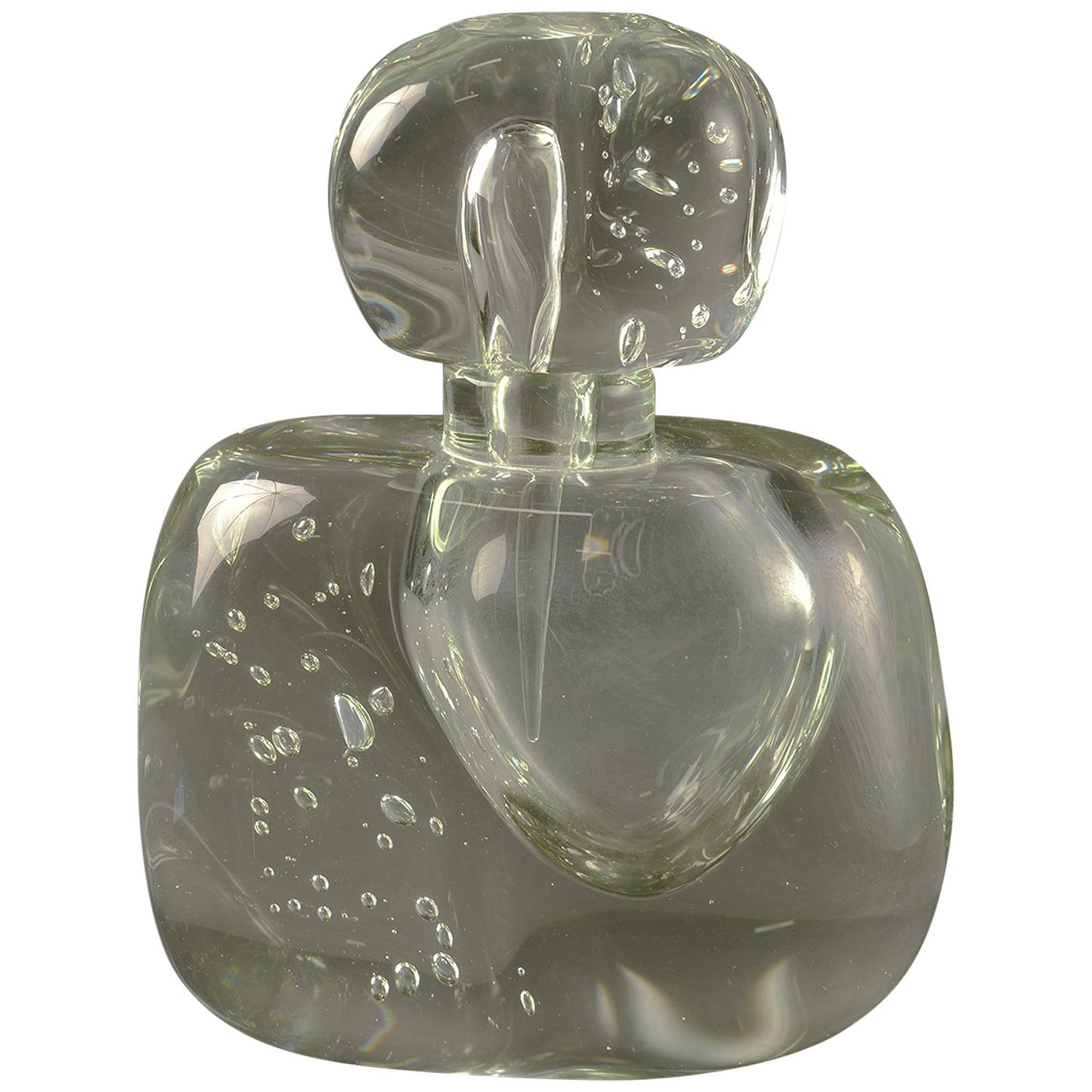 Extra Large Clear Murano Glass Perfume Bottle