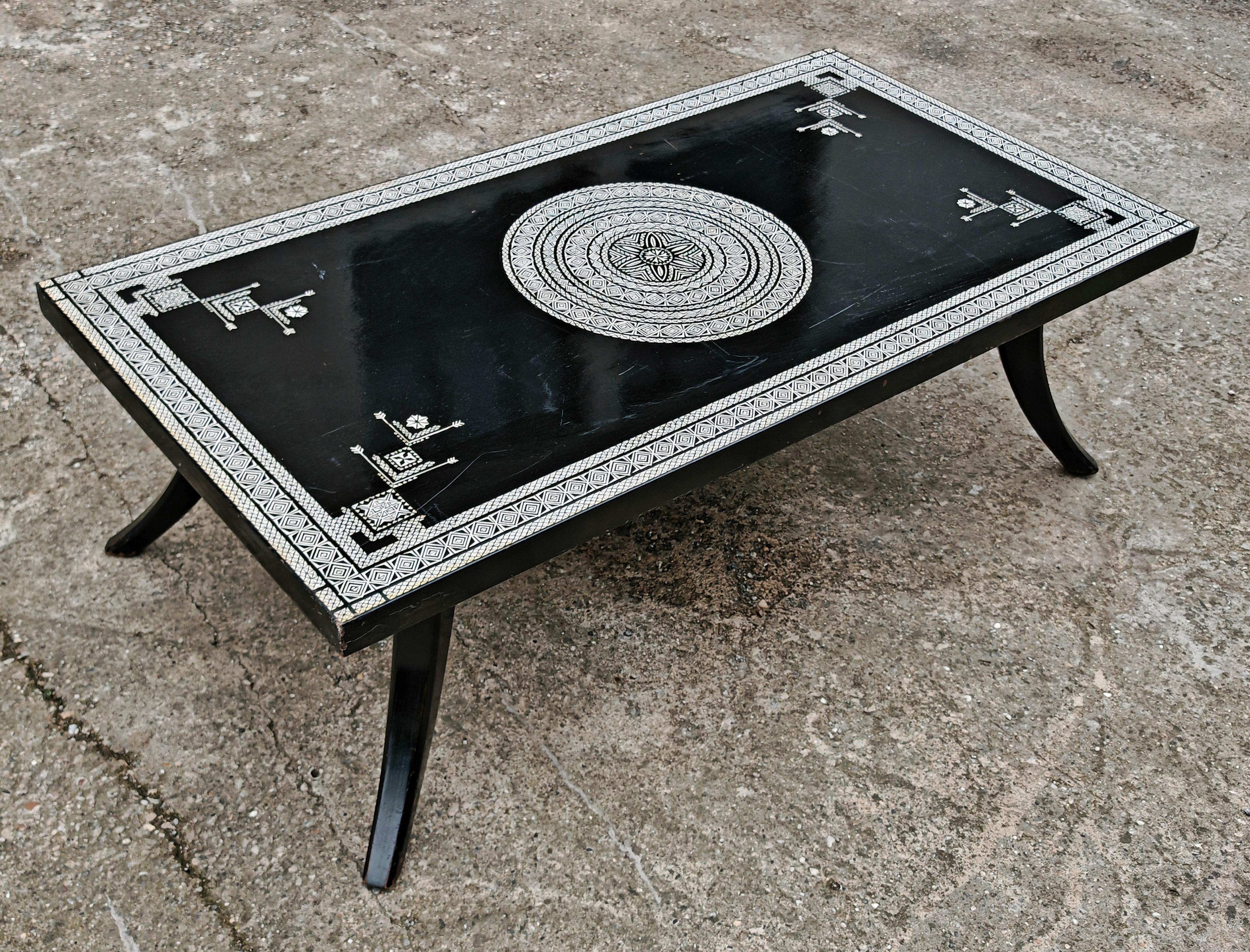 Table basse extra large am designs par Ettore Zaccari en chêne laqué noir en vente 3