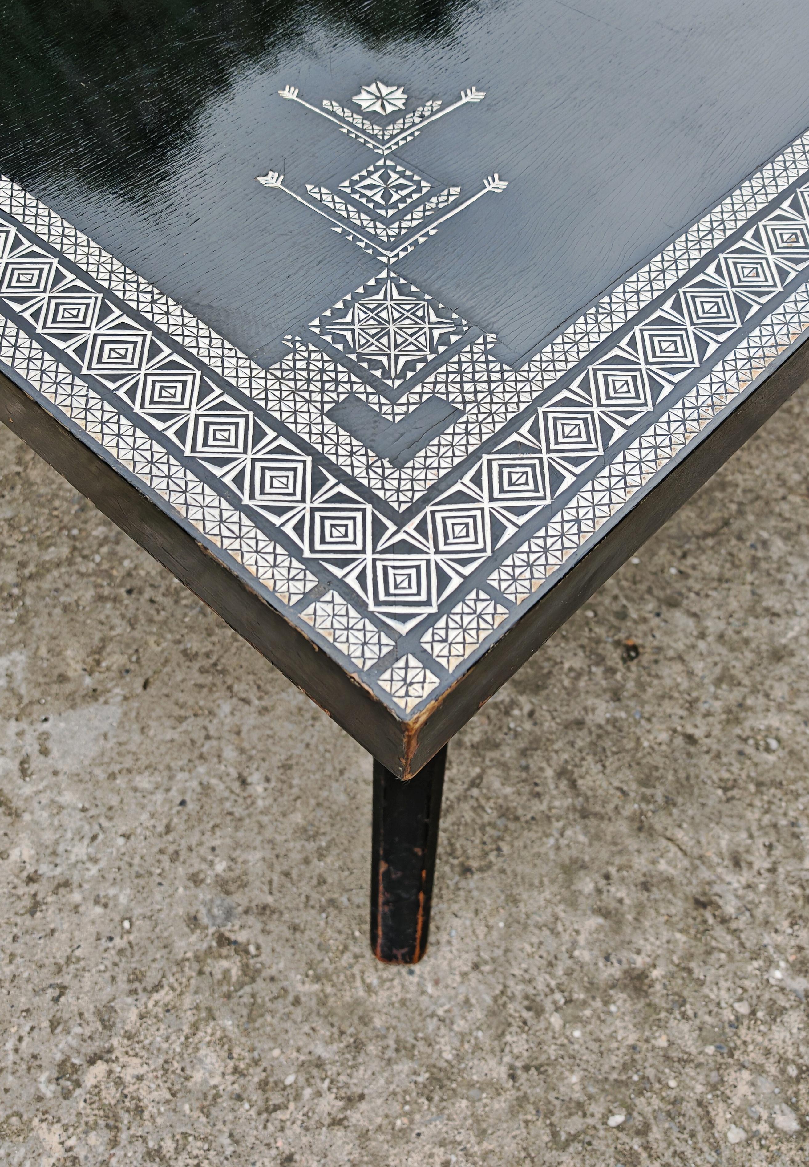 Table basse extra large am designs par Ettore Zaccari en chêne laqué noir en vente 4