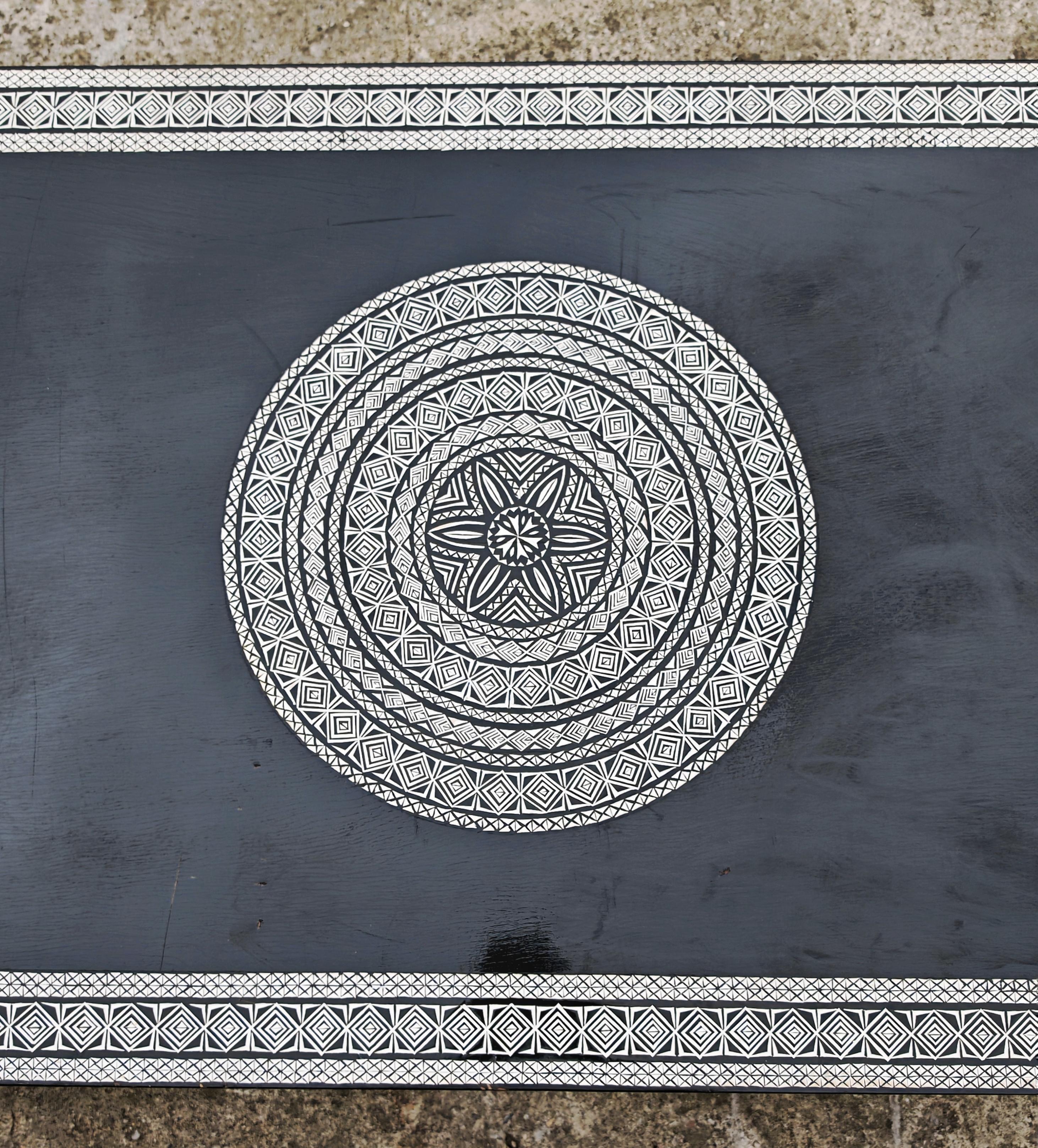 Table basse extra large am designs par Ettore Zaccari en chêne laqué noir en vente 5