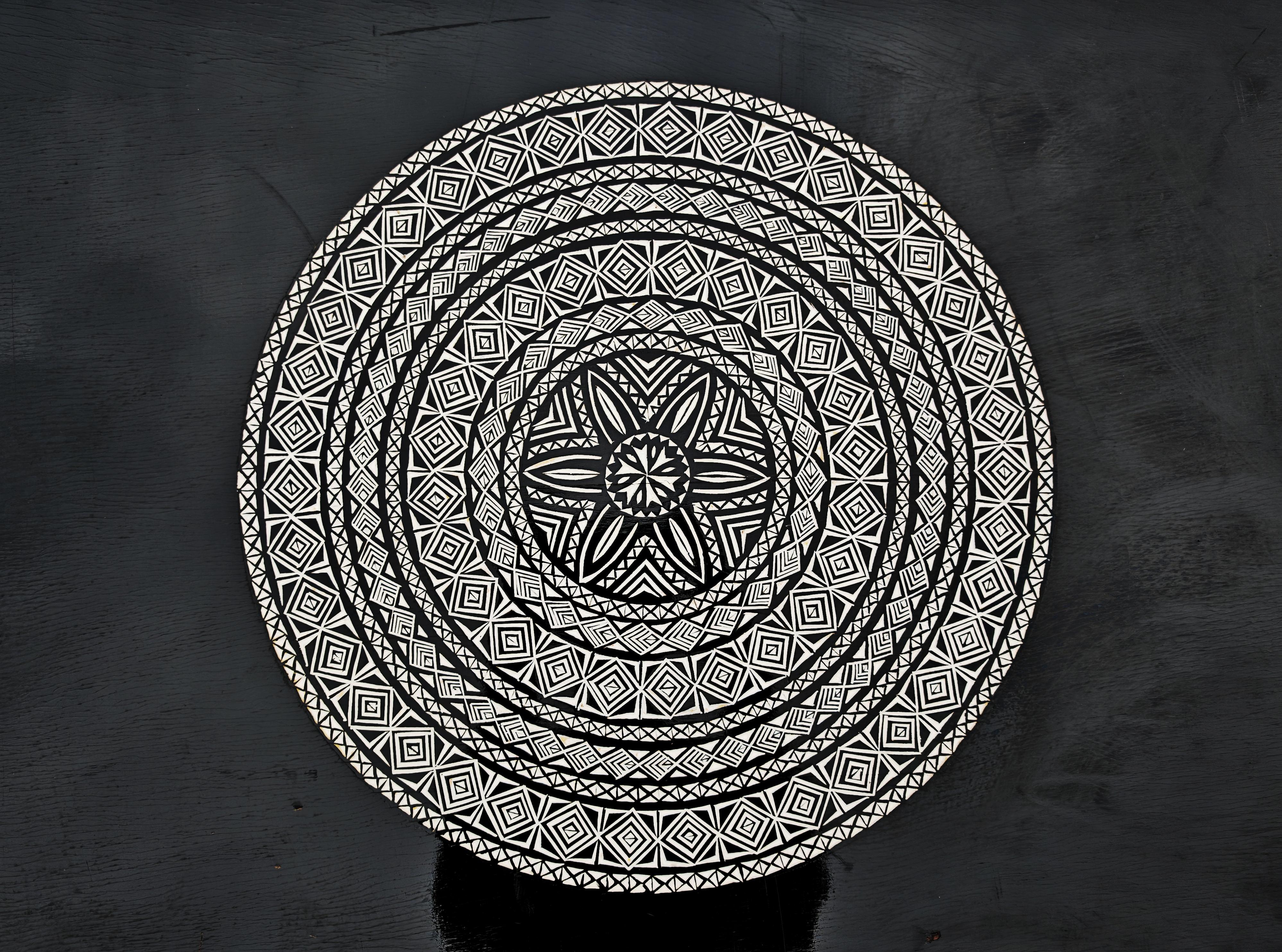 Art nouveau Table basse extra large am designs par Ettore Zaccari en chêne laqué noir en vente