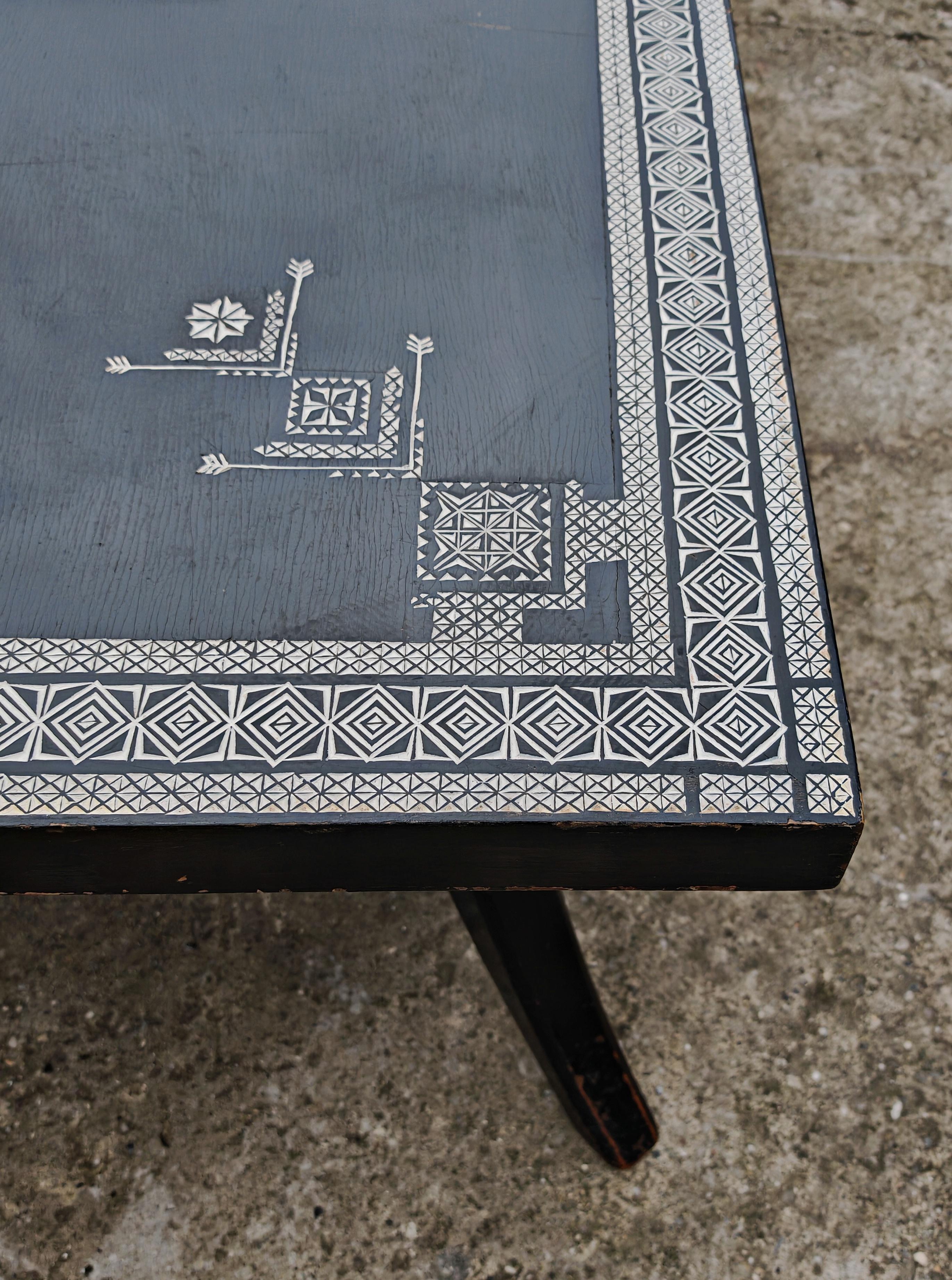 Chêne Table basse extra large am designs par Ettore Zaccari en chêne laqué noir en vente