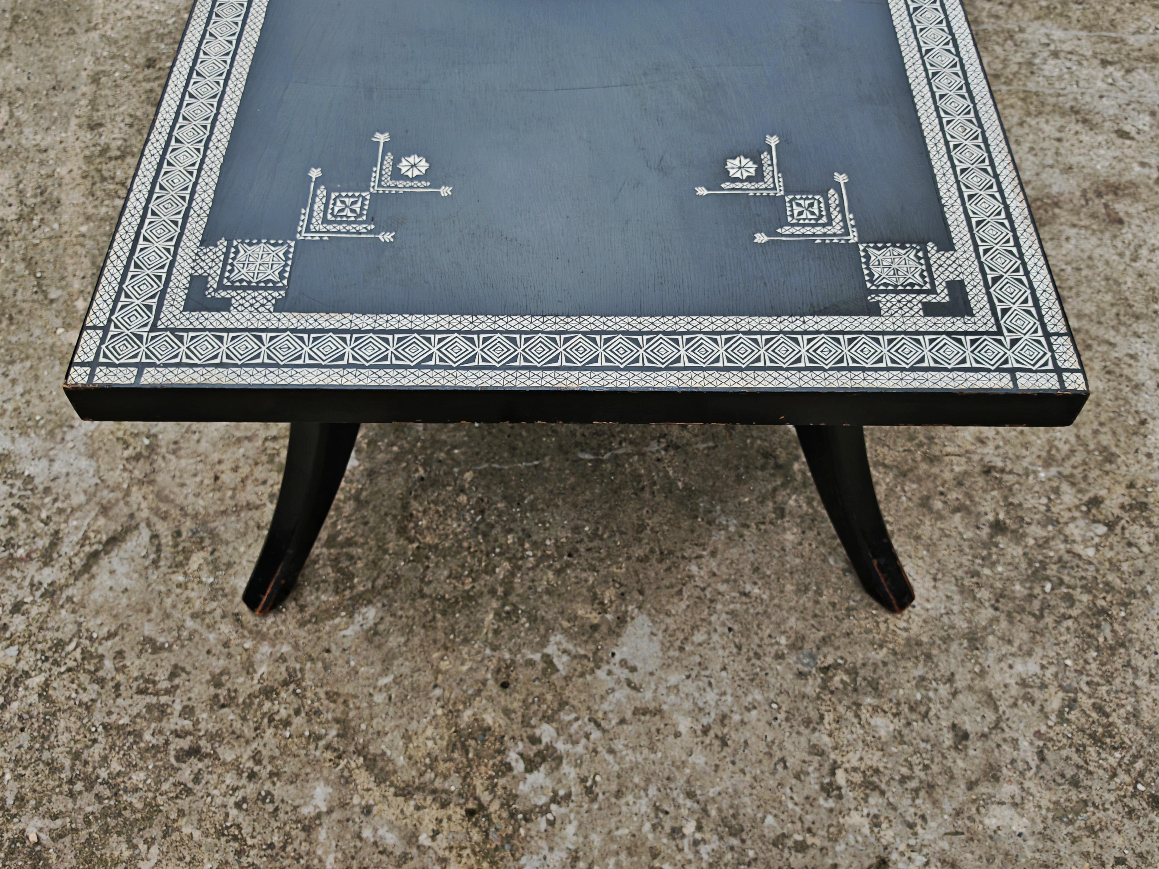 Table basse extra large am designs par Ettore Zaccari en chêne laqué noir en vente 1