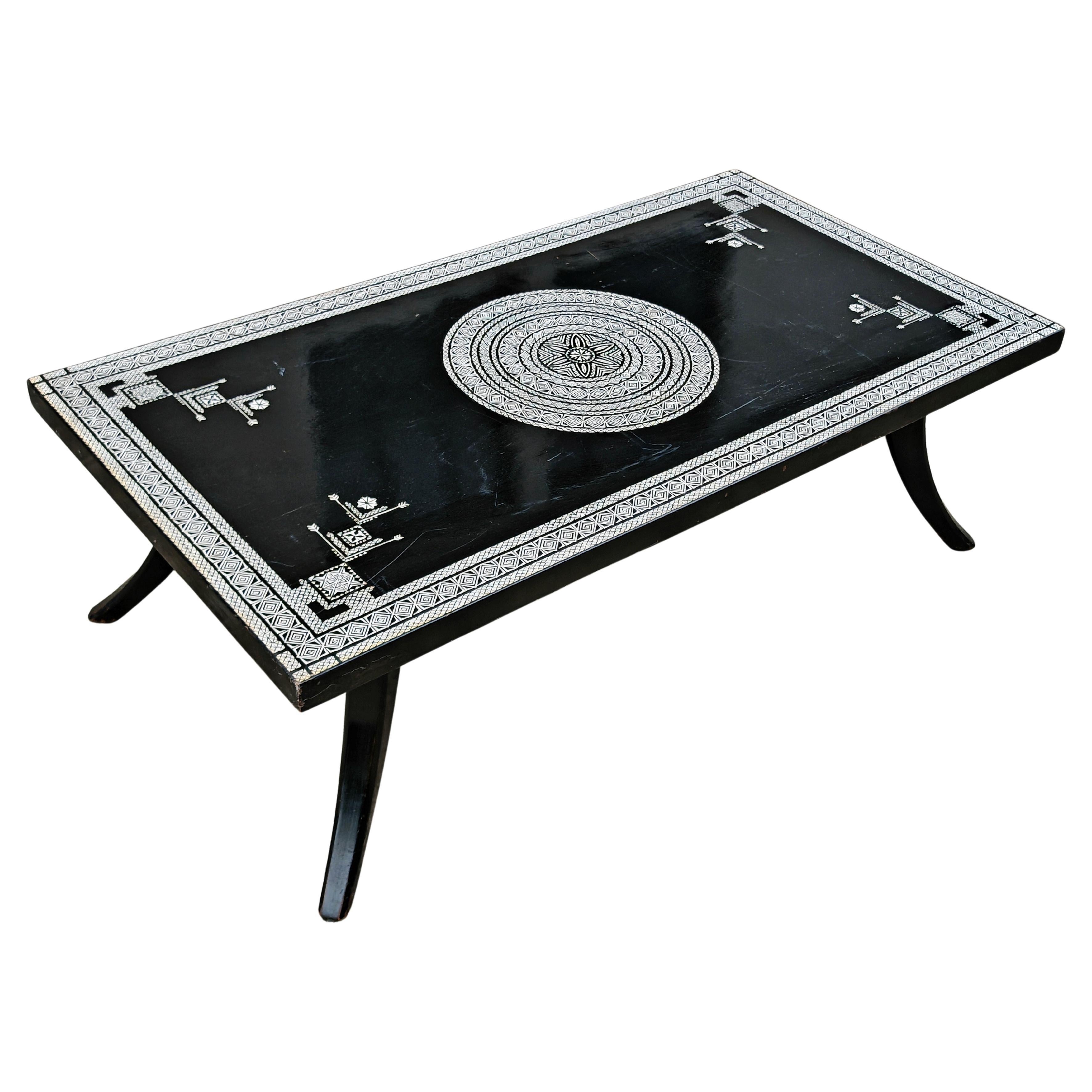 Extra Large Coffee Table designed by Ettore Zaccari done in black lacquer oak