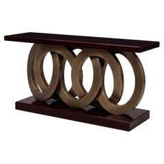 Extra Large Hollywood Regency Style High-Gloss Lacquer Console Table