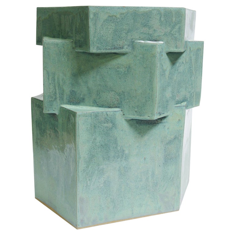 Three-Tier Ceramic Hex Planter in Jade by BZIPPY For Sale