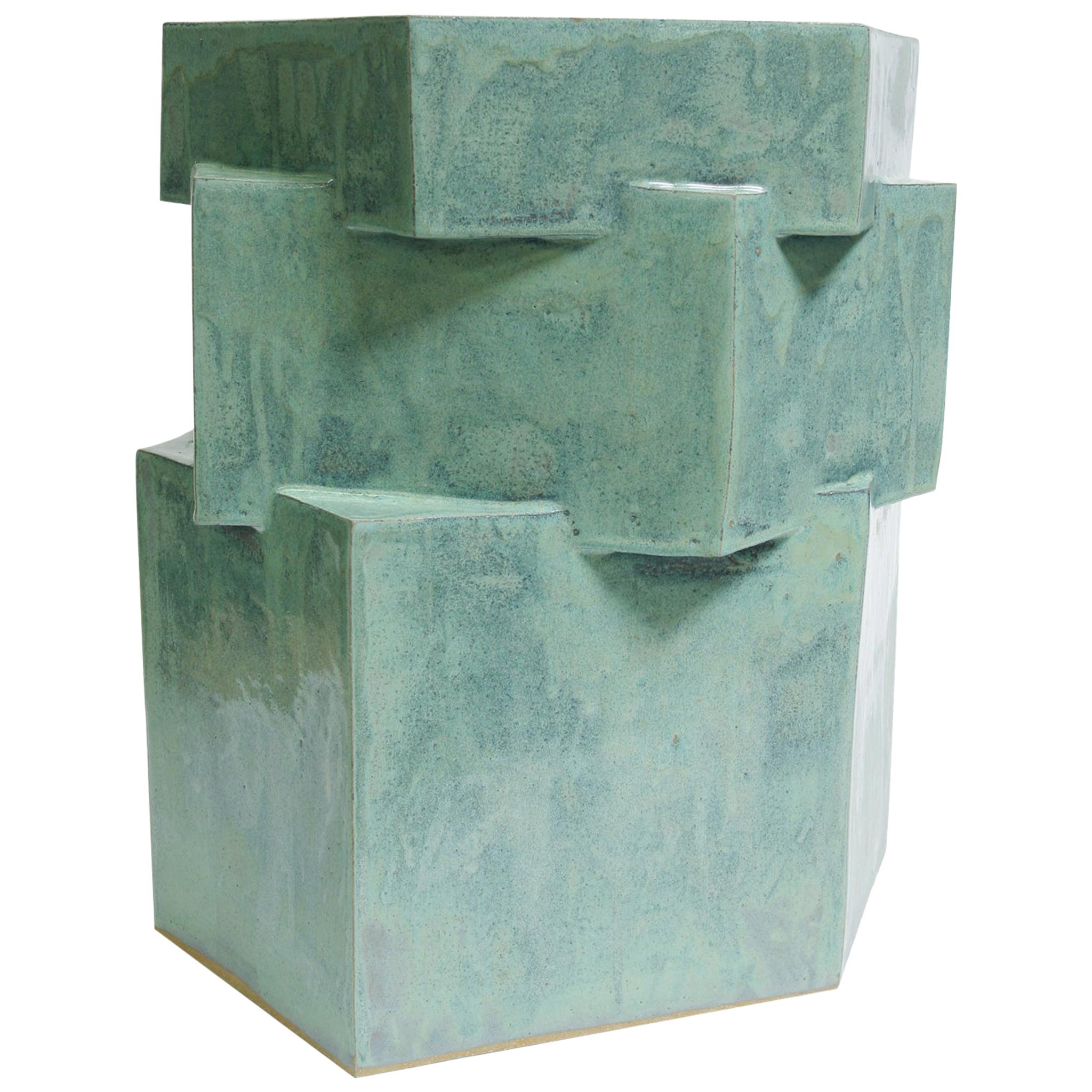 Extra Large Contemporary Ceramic Jade Hexagon Planter