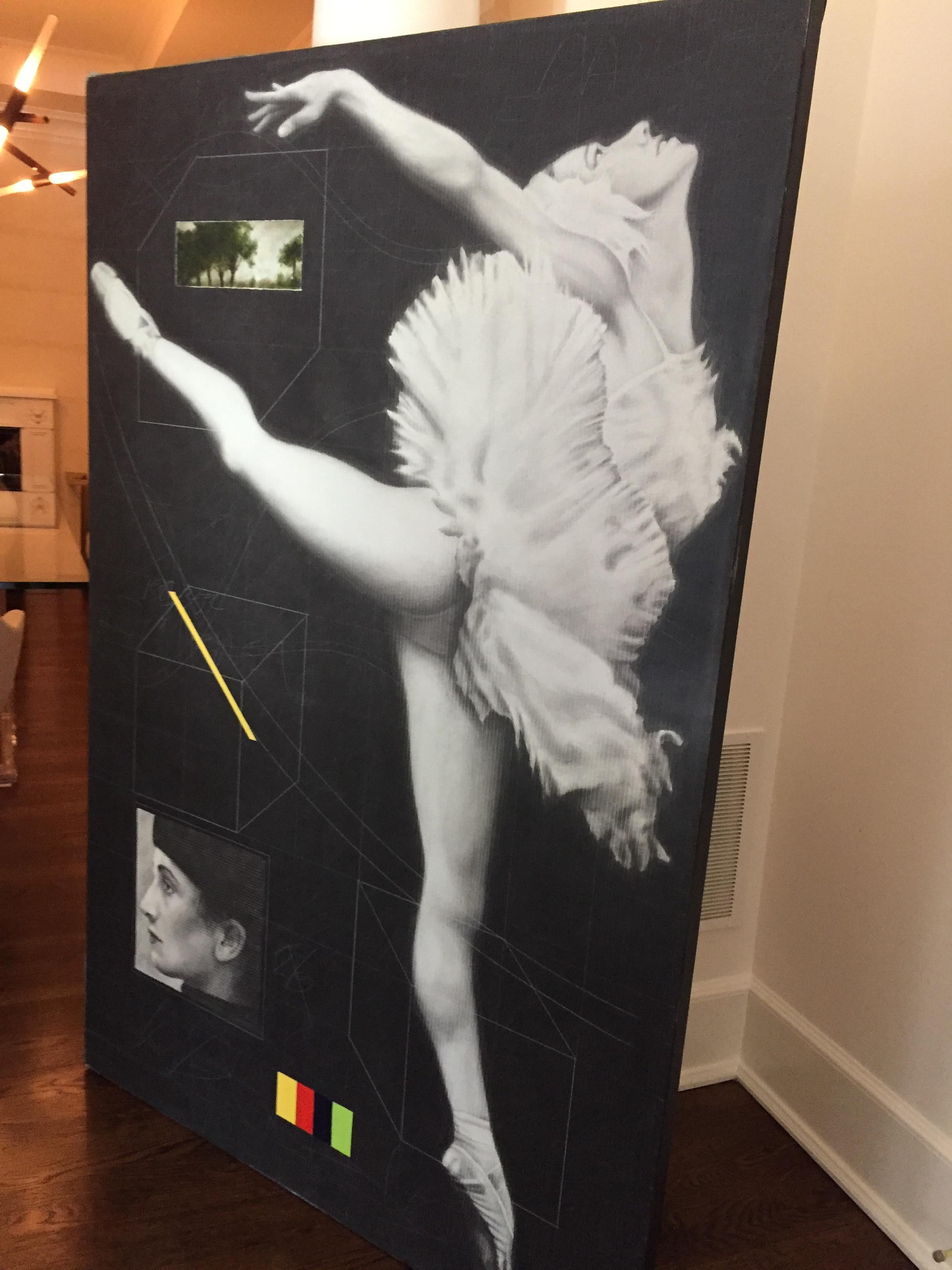 Hand-Painted Extra Large Contemporary Joseph Piccillo Single Ballerina #9, 1997 For Sale