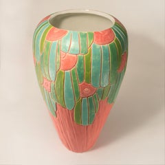 Extra Large "Copan" Hand Carved Porcelain Art Pottery Vase