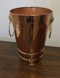 Extra Large Copper and Brass Villedieu Champagne/Ice Bucket