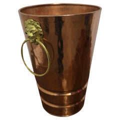Extra Large Copper and Brass Villedieu Champagne/Ice Bucket