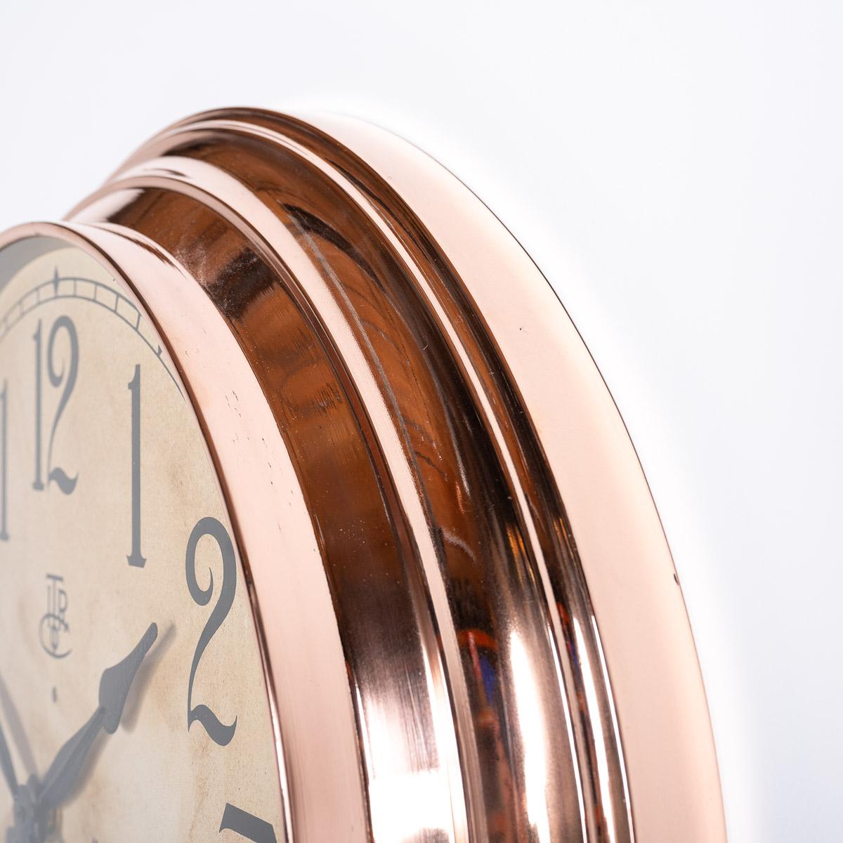 Metal Extra Large Copper Factory Clock By International Time Recording Co L